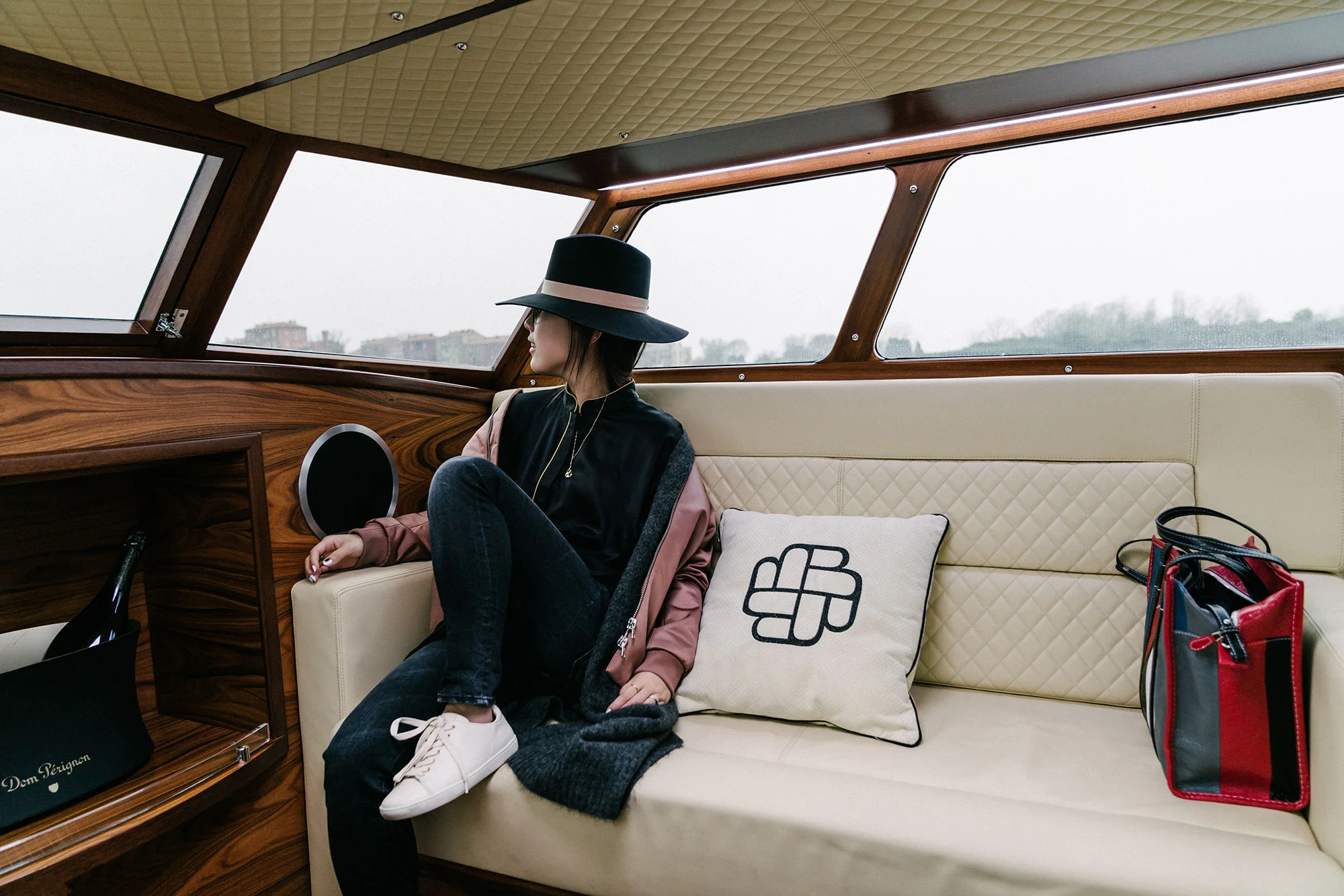 Acne Studios Jacket and Cardigan, Homeism Top , R13 Denim , Sézane Sneakers , Cartier Necklace , Janessa Leone Hat , Balenciaga Bag