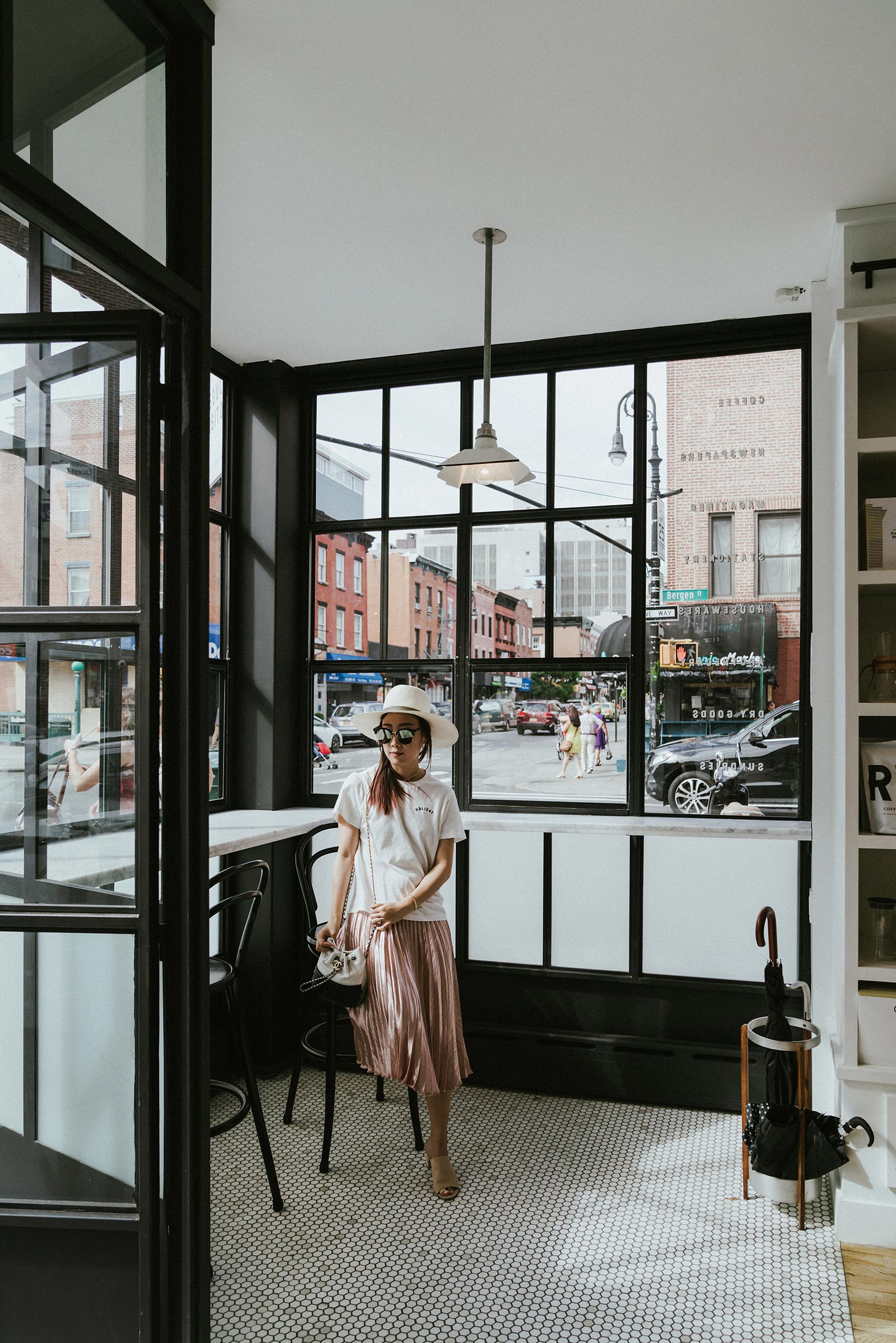 Sezane Top , Petite Studio Skirt , Chanel Bag