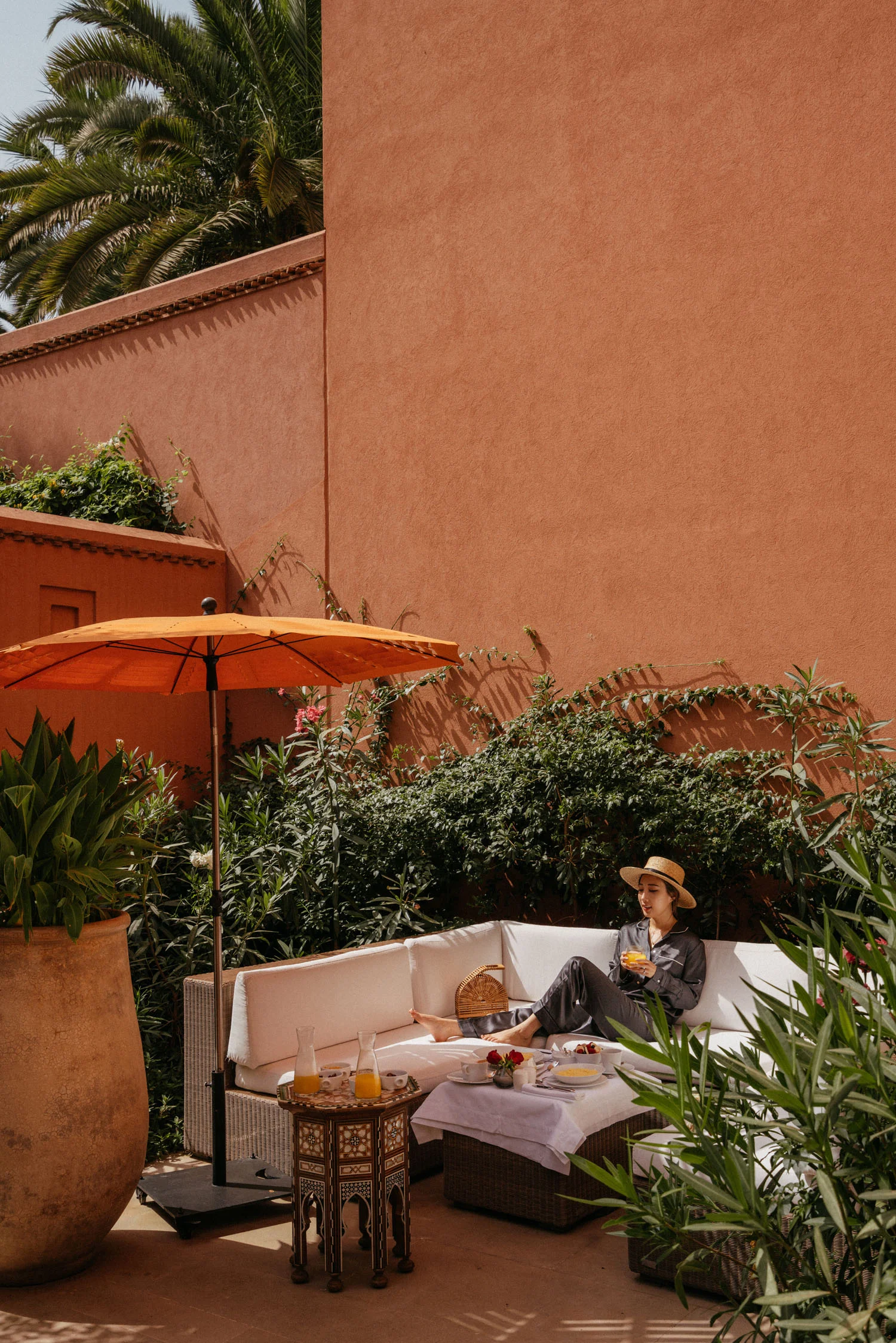 Breakfast in the courtyard of our riad one morning