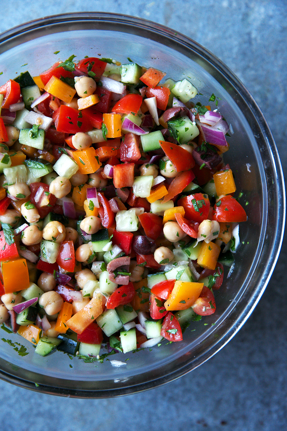 Greek Salad Grain Bowl With Crispy Tofu And Hummus Double Thyme