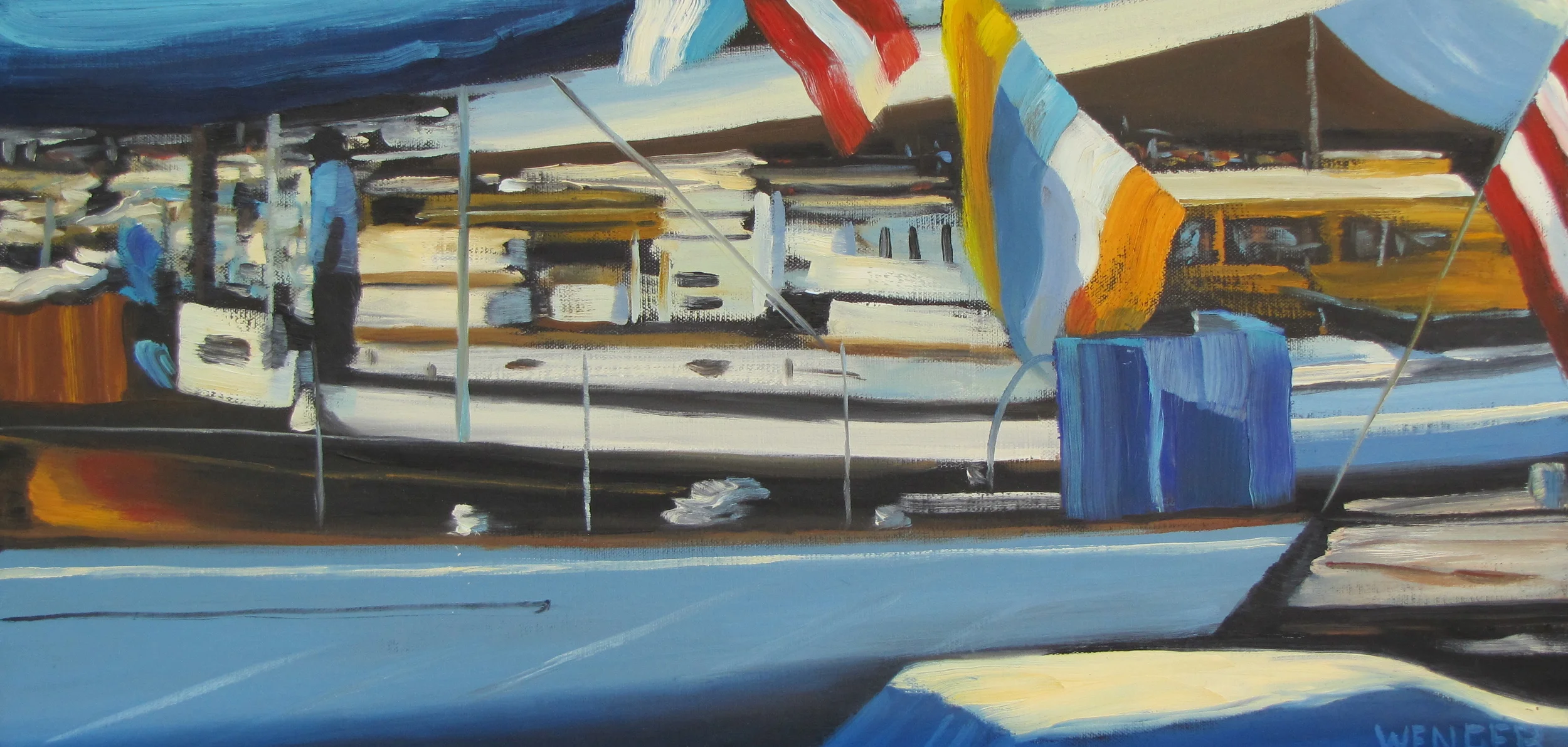 ONE MAN ON DECK  12" x 24" &nbsp;  oil on canvas  