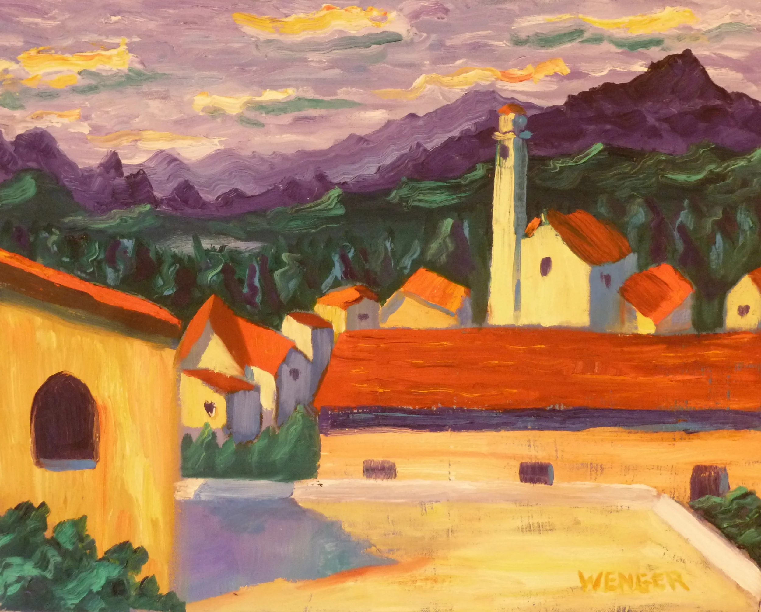  ALPINE VILLAGE&nbsp;  16" x 20"&nbsp;   oil on canvas  