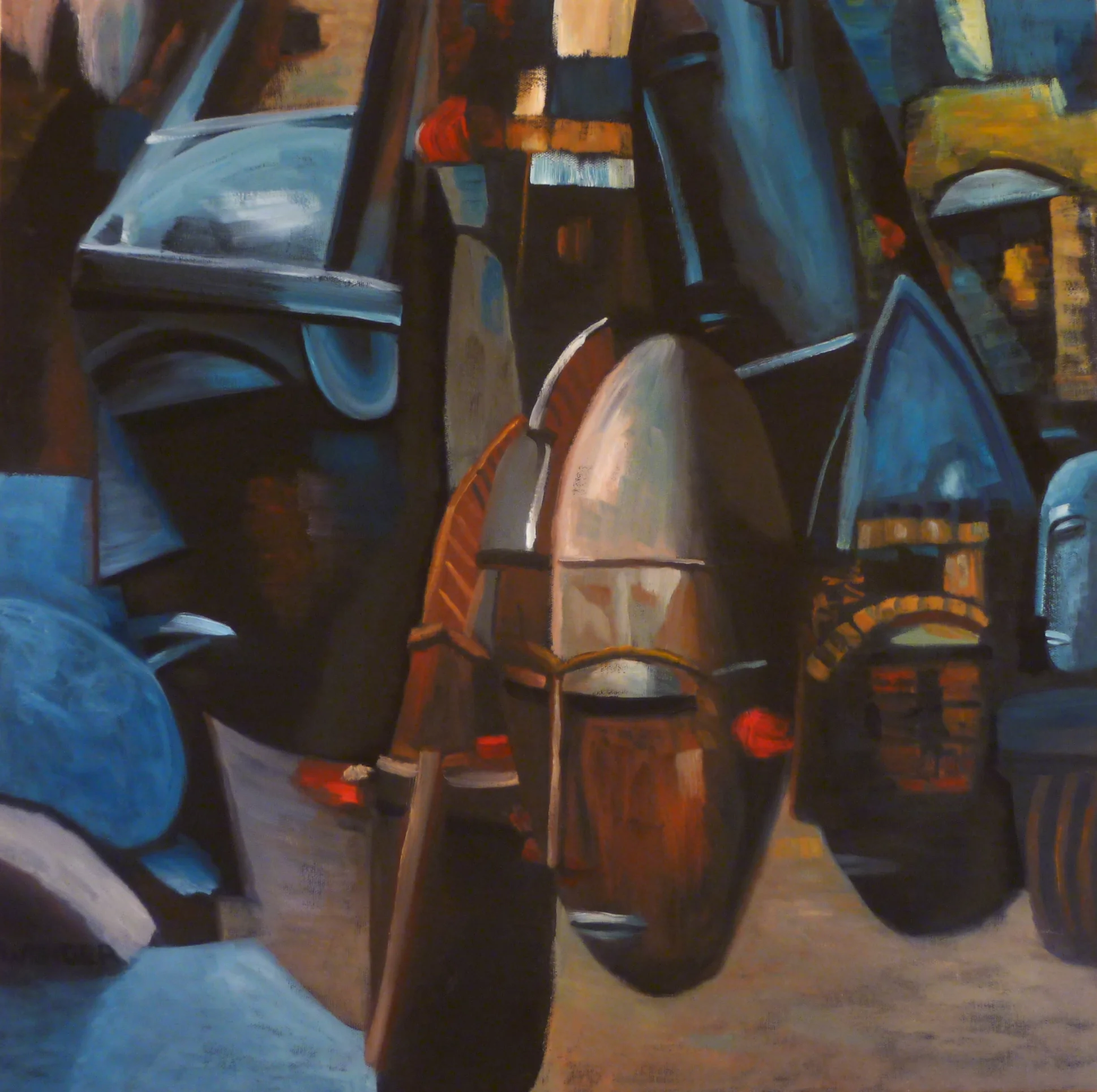  MASKS #2&nbsp;  24" x 24"&nbsp;   oil on canvas  