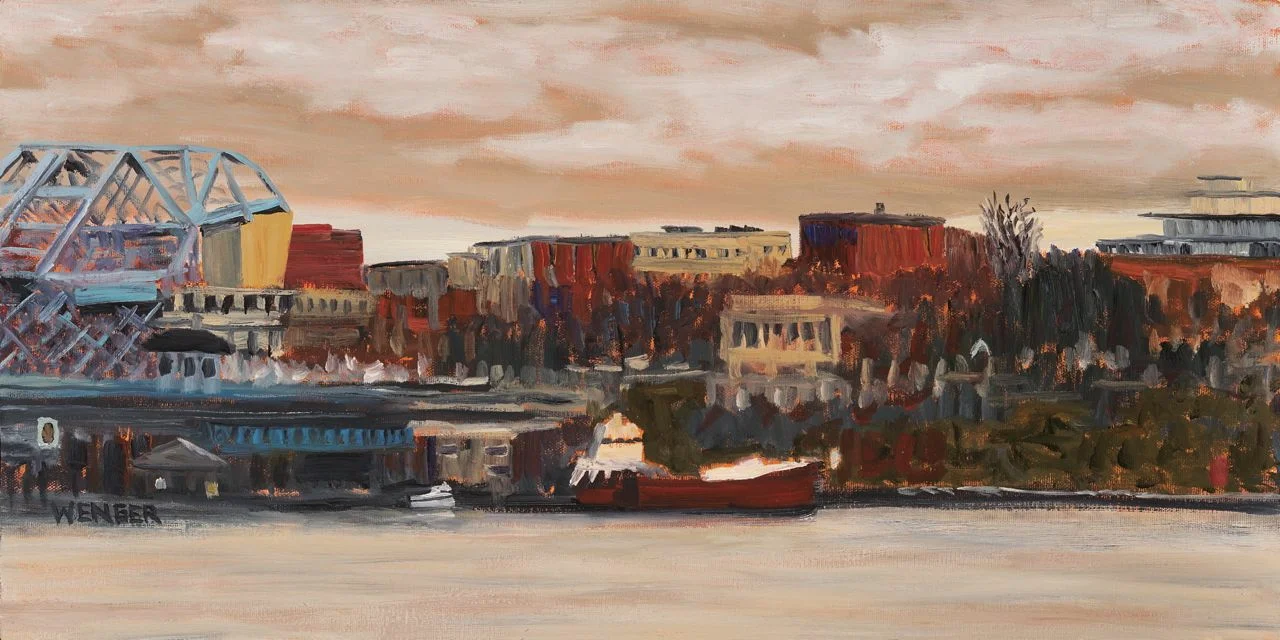  BLUE BRIDGE&nbsp;  12" x 24"&nbsp; oil on canvas  