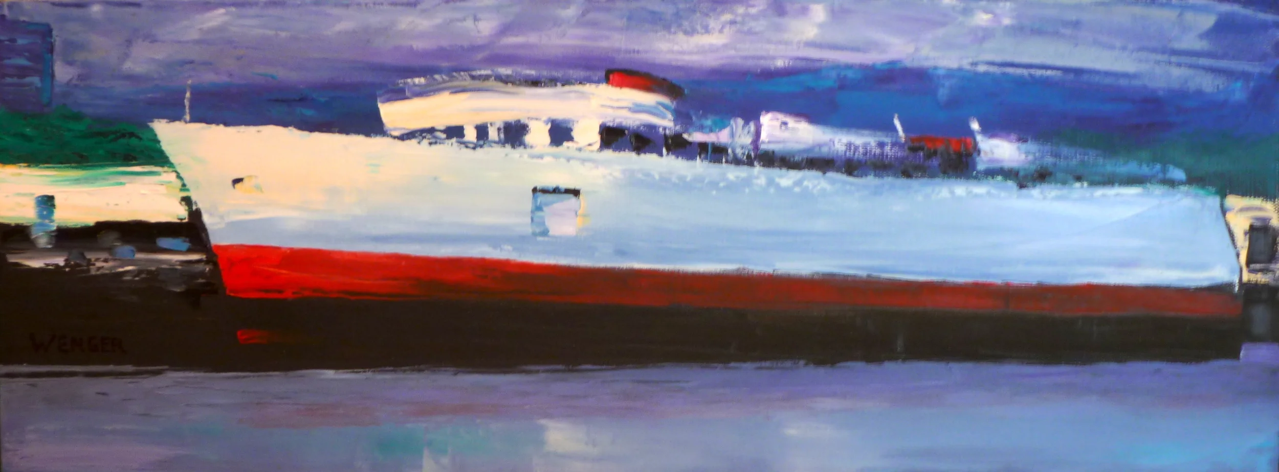 A COHO AT REST &nbsp;&nbsp; 9  " x 24" &nbsp;  oil on canvas  