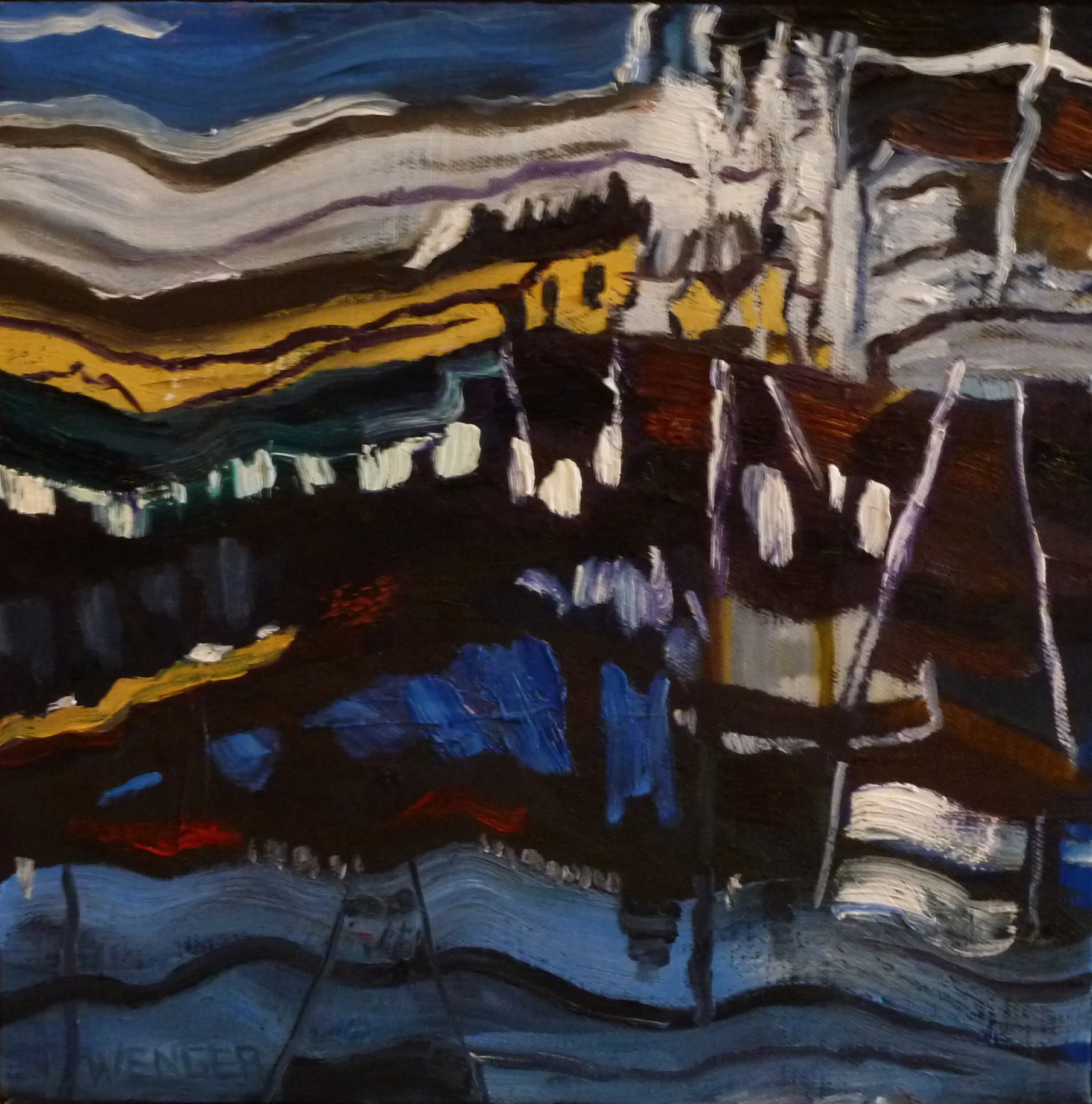  UPON FURTHER REFLECTION &nbsp;  12" x 12"  &nbsp;  oil on canvas &nbsp;   