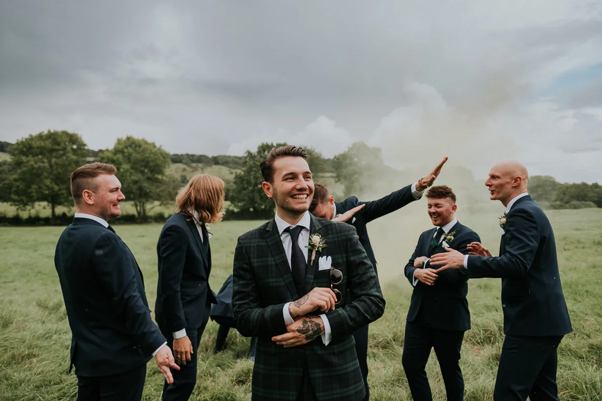 Joanna Nicole Photography cool fun alternative wedding smoke bomb groomsmen (16 of 26).jpg
