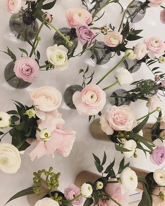 Rainy day pick-me-up! Love them bud vases 🌸 #ranunculus