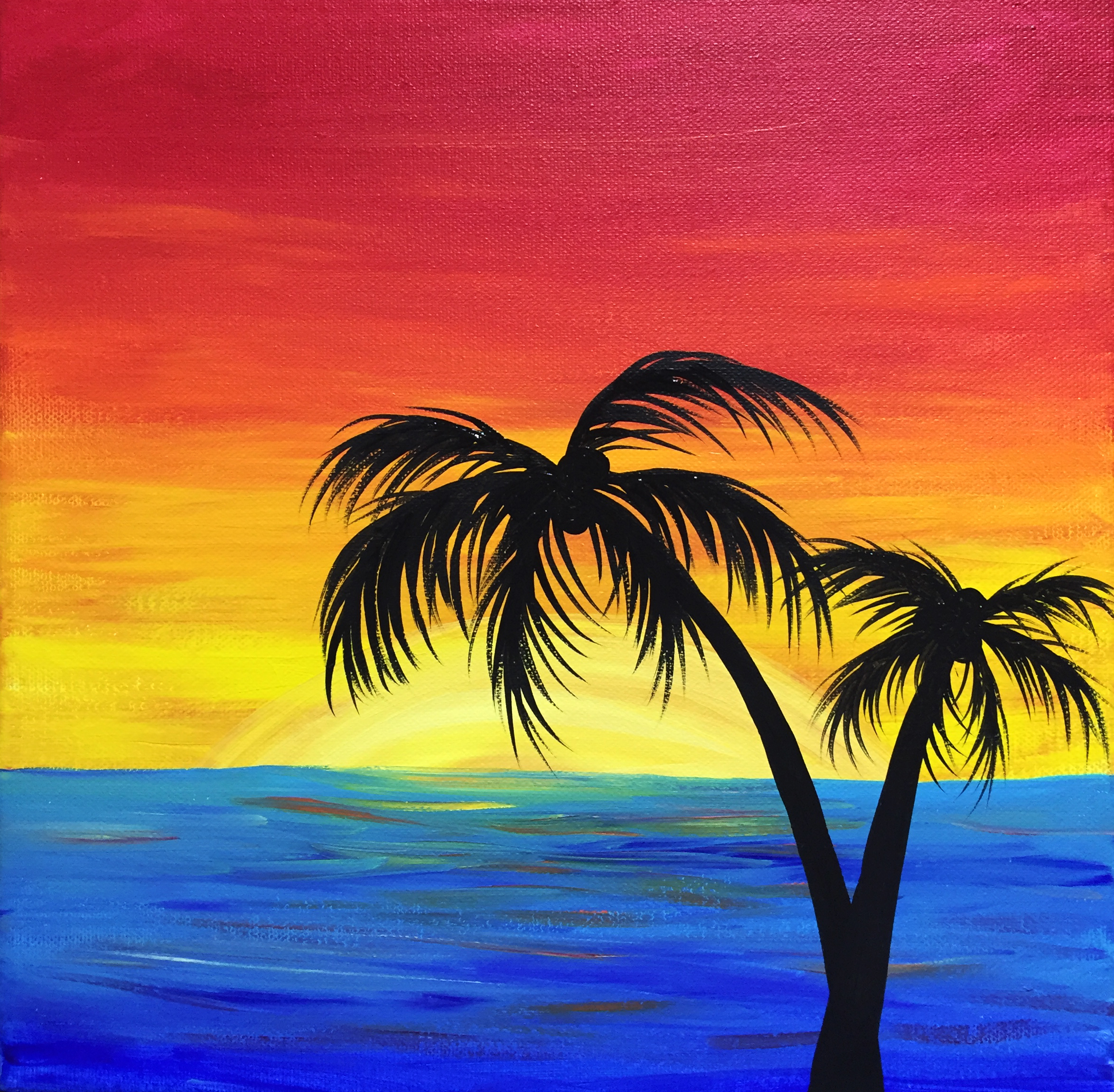 Sunset Painting Easy Ocean