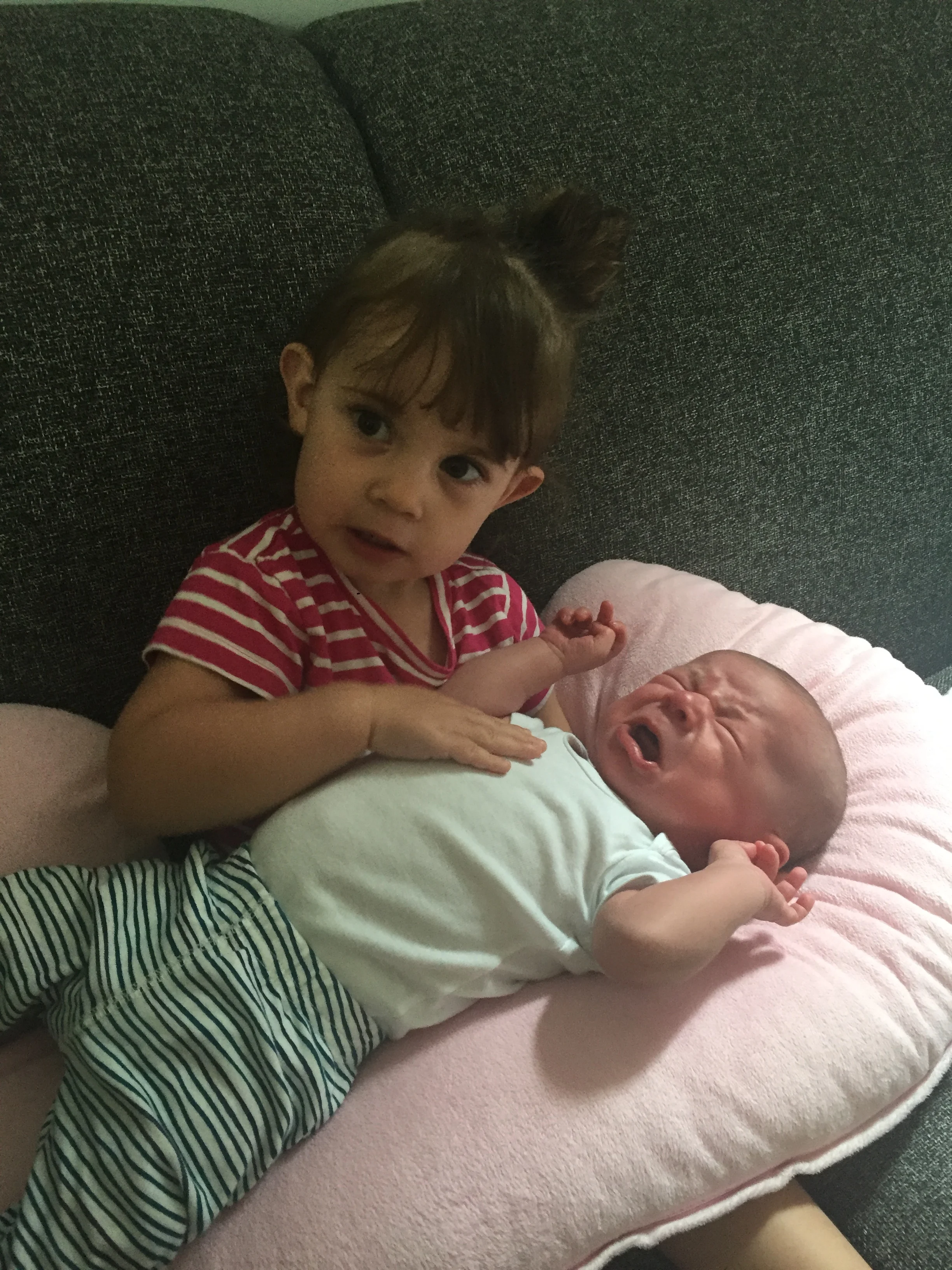  Cuddles with cousin Maeve (2). 