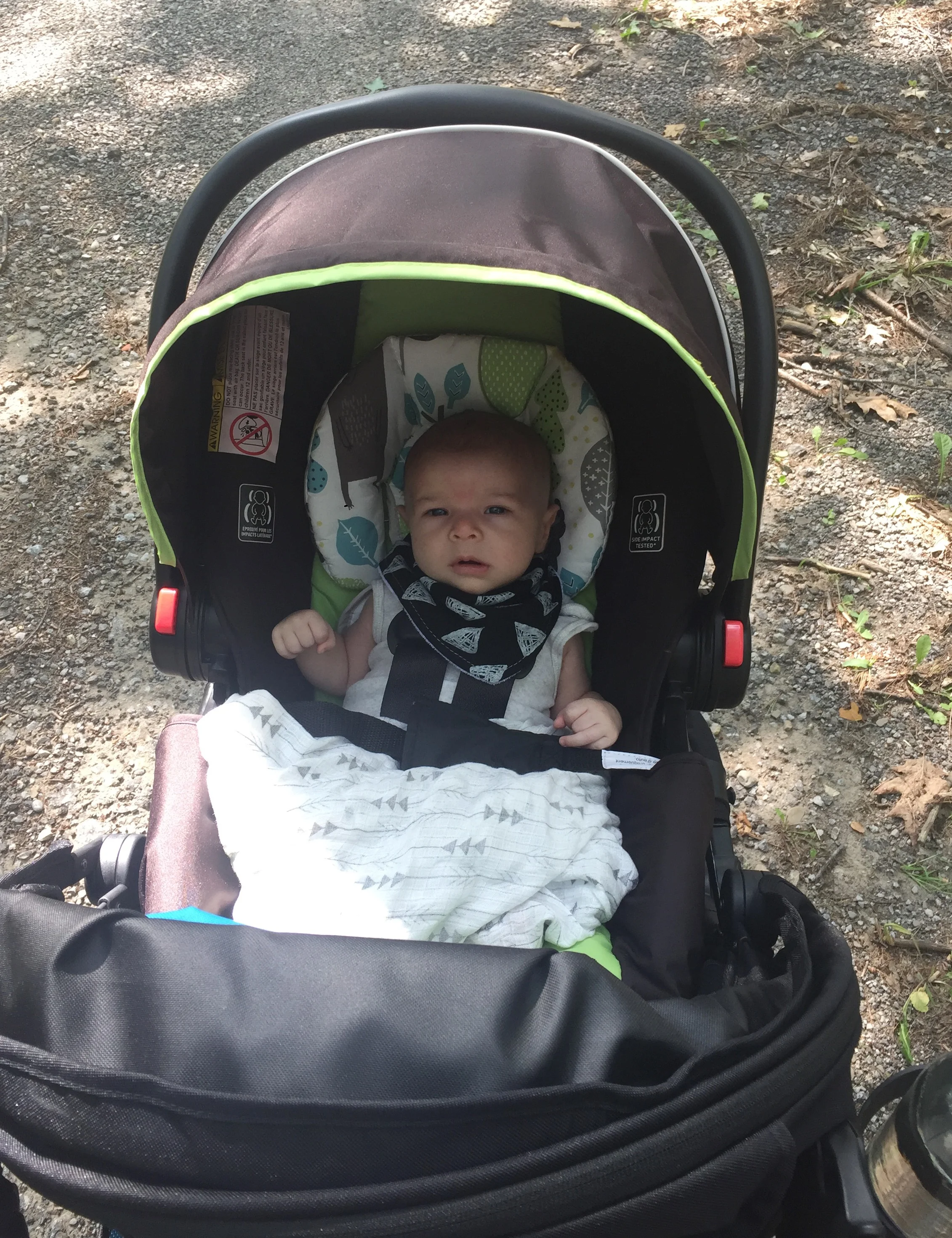  First walk over to Auntie Heather’s in the stroller! 