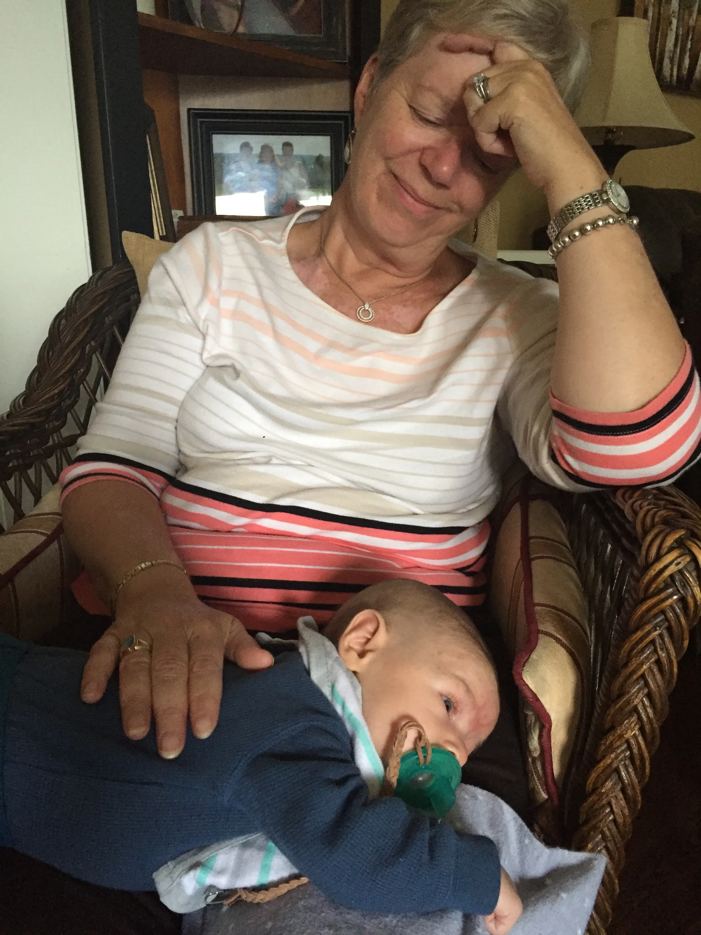  In his happy place on Grandee’s lap 