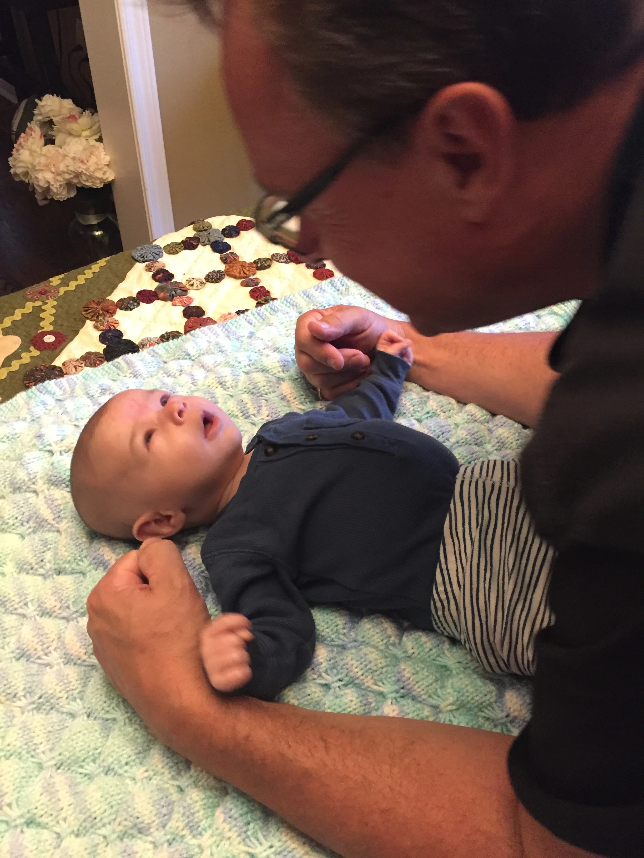  Playing under the lights with Grandpa 