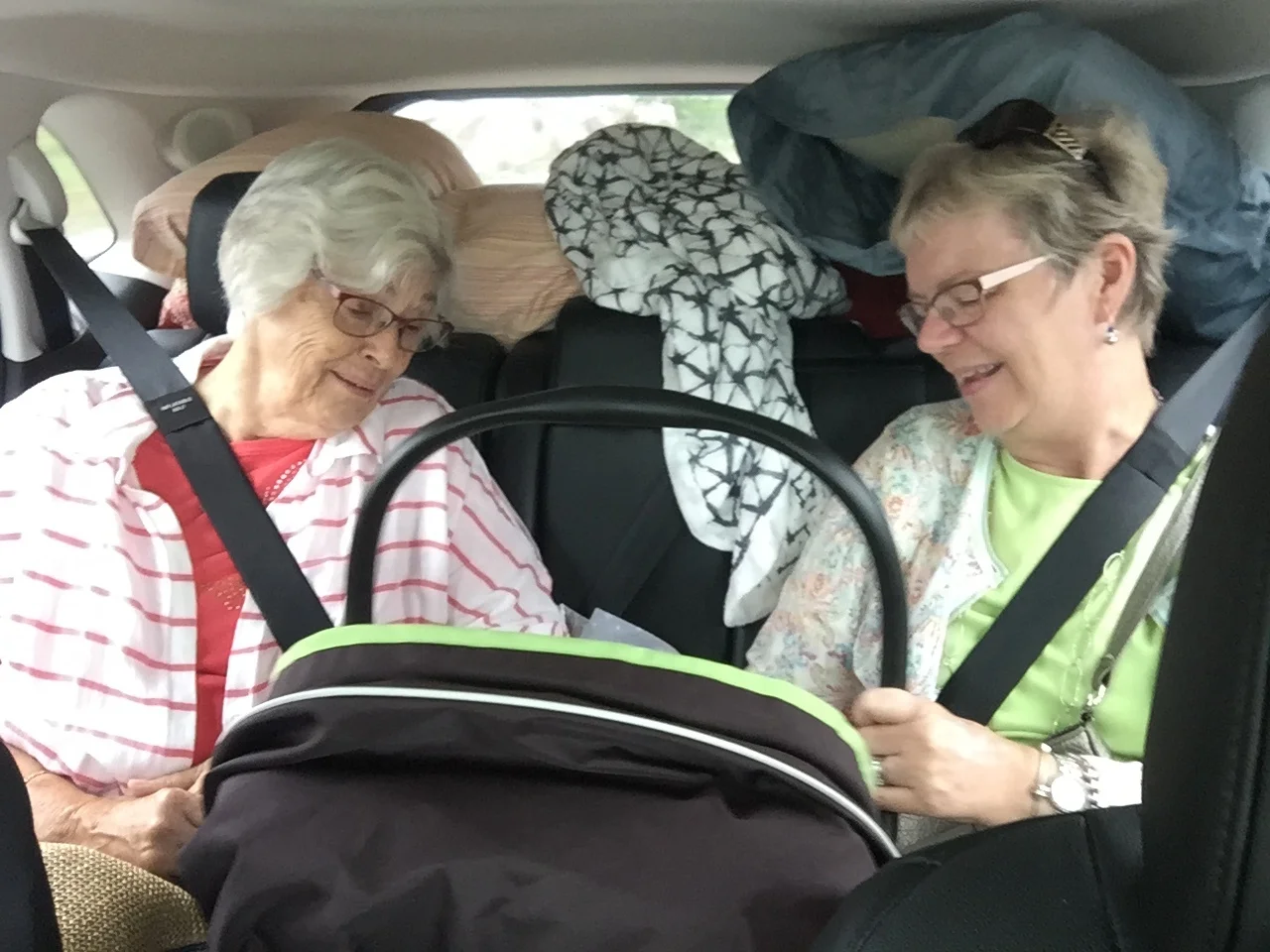  First big road trip to great grandma’s in Arnprior! Grandee and Laura keeping him company 