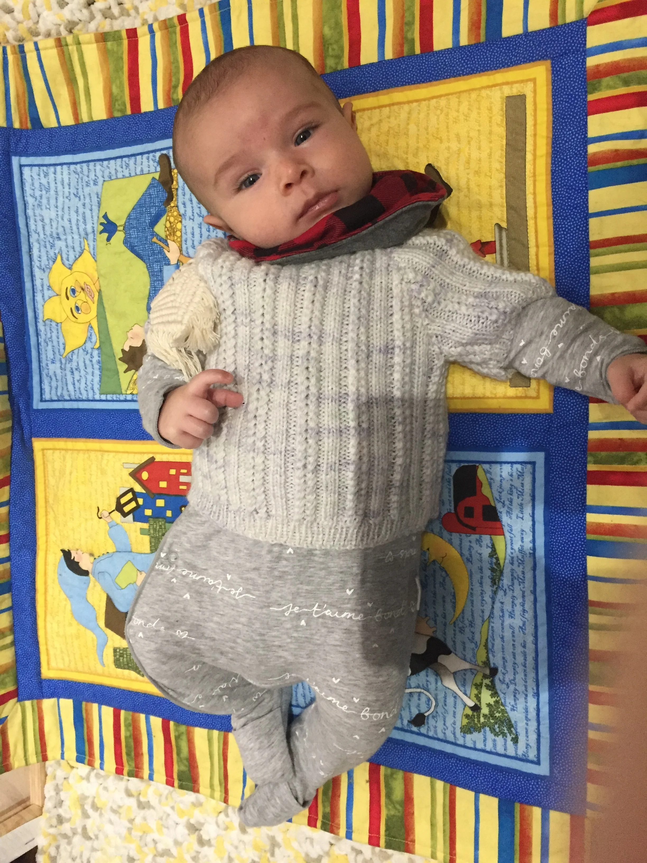  In my new sweater knit by Great Aunt Alexis 