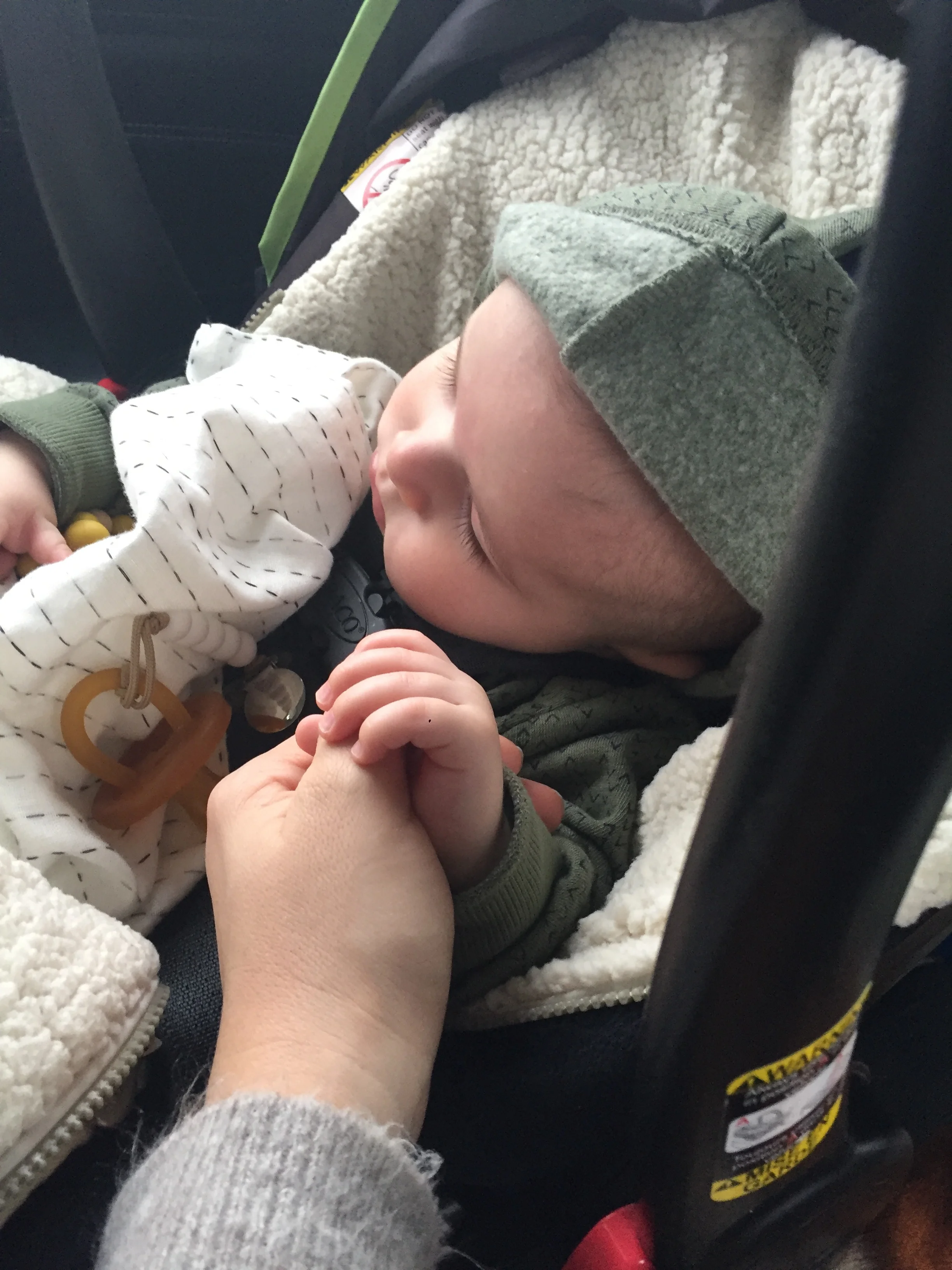 on the way to Great Grandmas…only settling when holding hands 