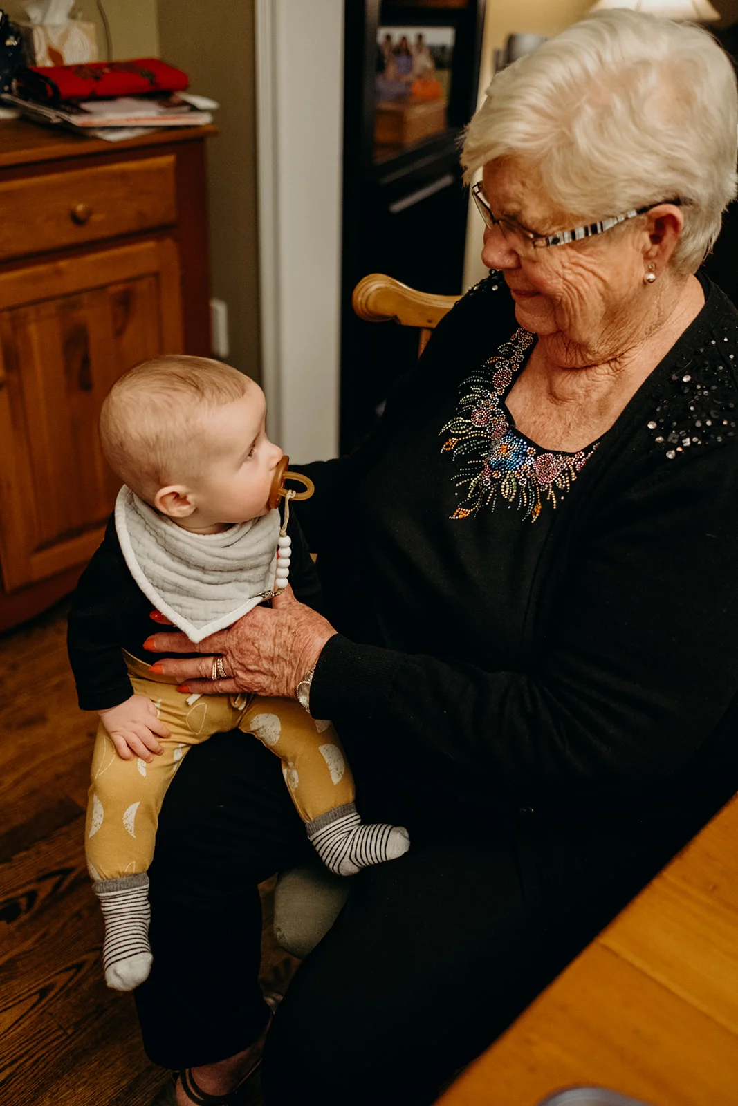 Enoch always has eyes for his Great Grandma. He loves her!