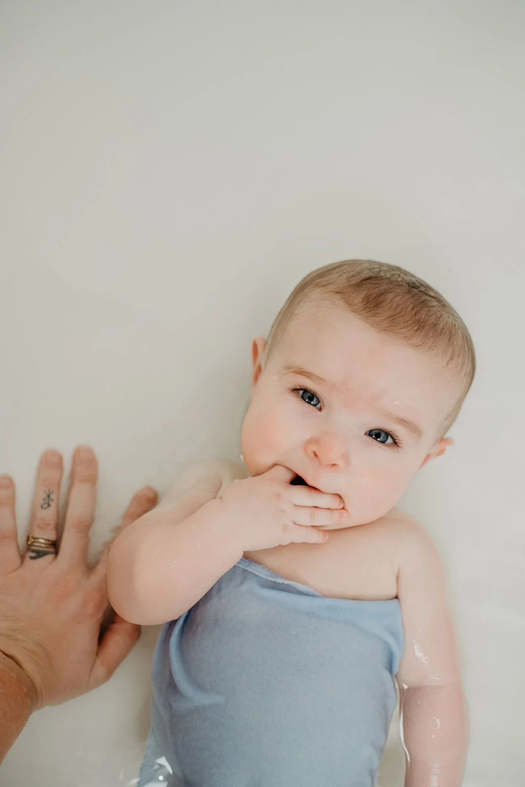 Just practicing his modelling skills in the tub…his favourite place