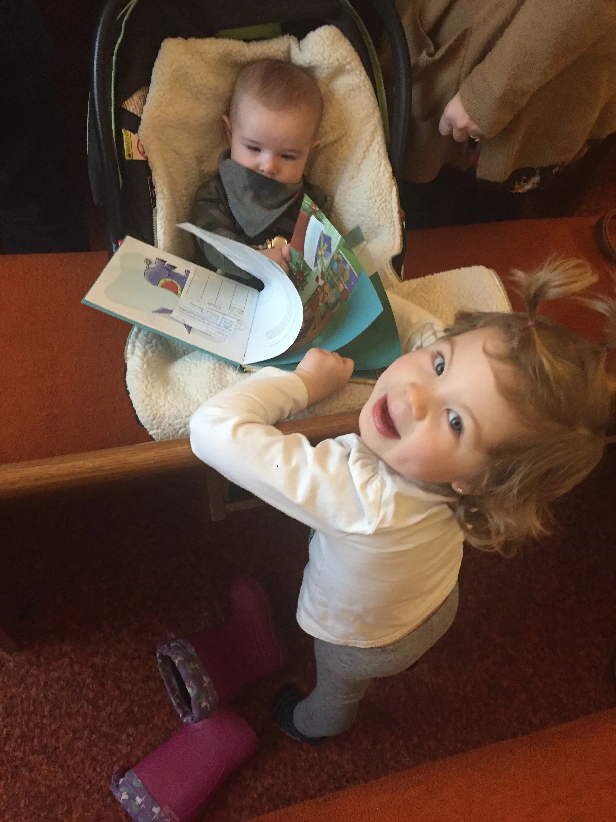  Hazel showing Enoch books at church 