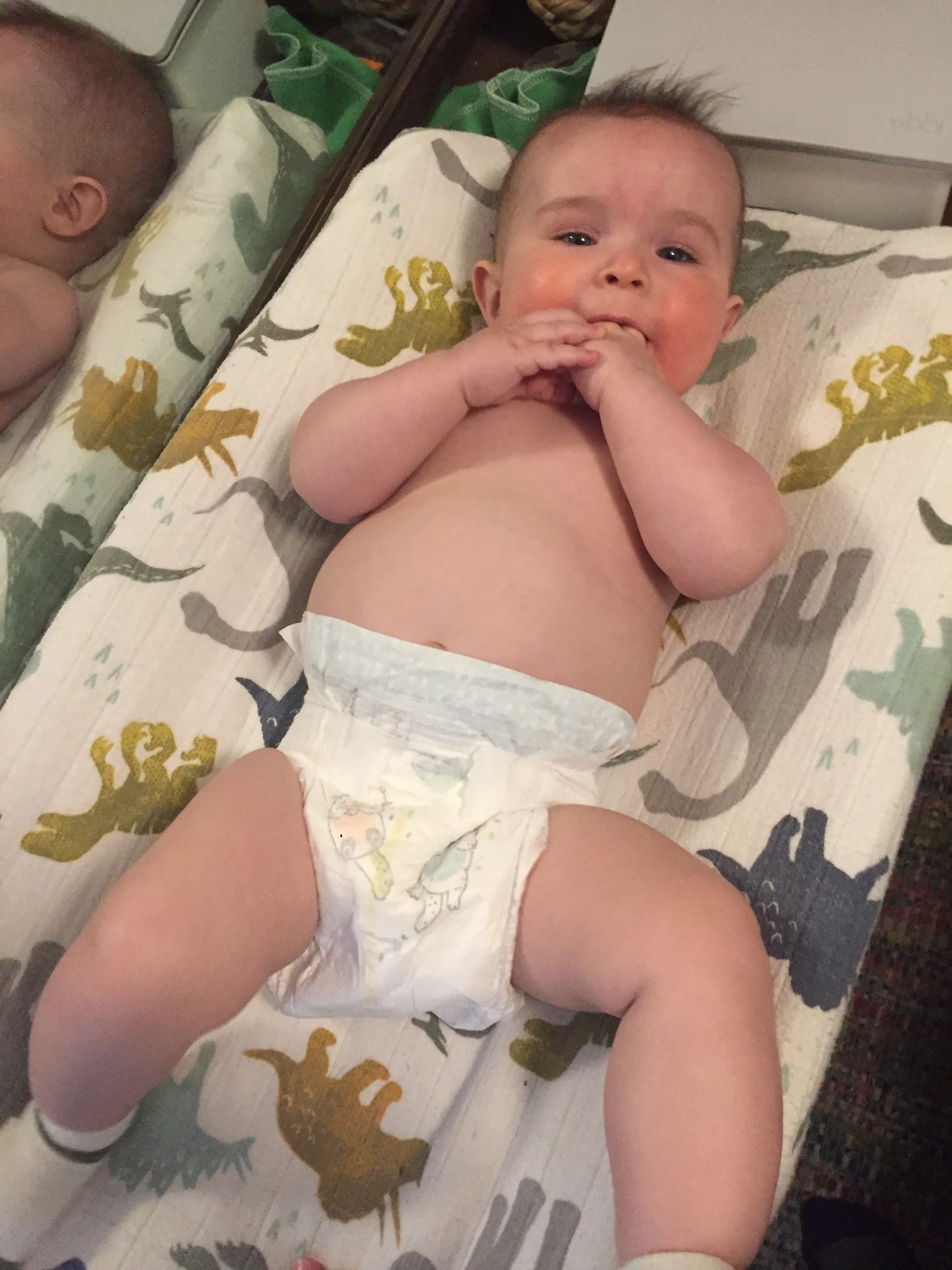  Showing off his new chubby thighs n  