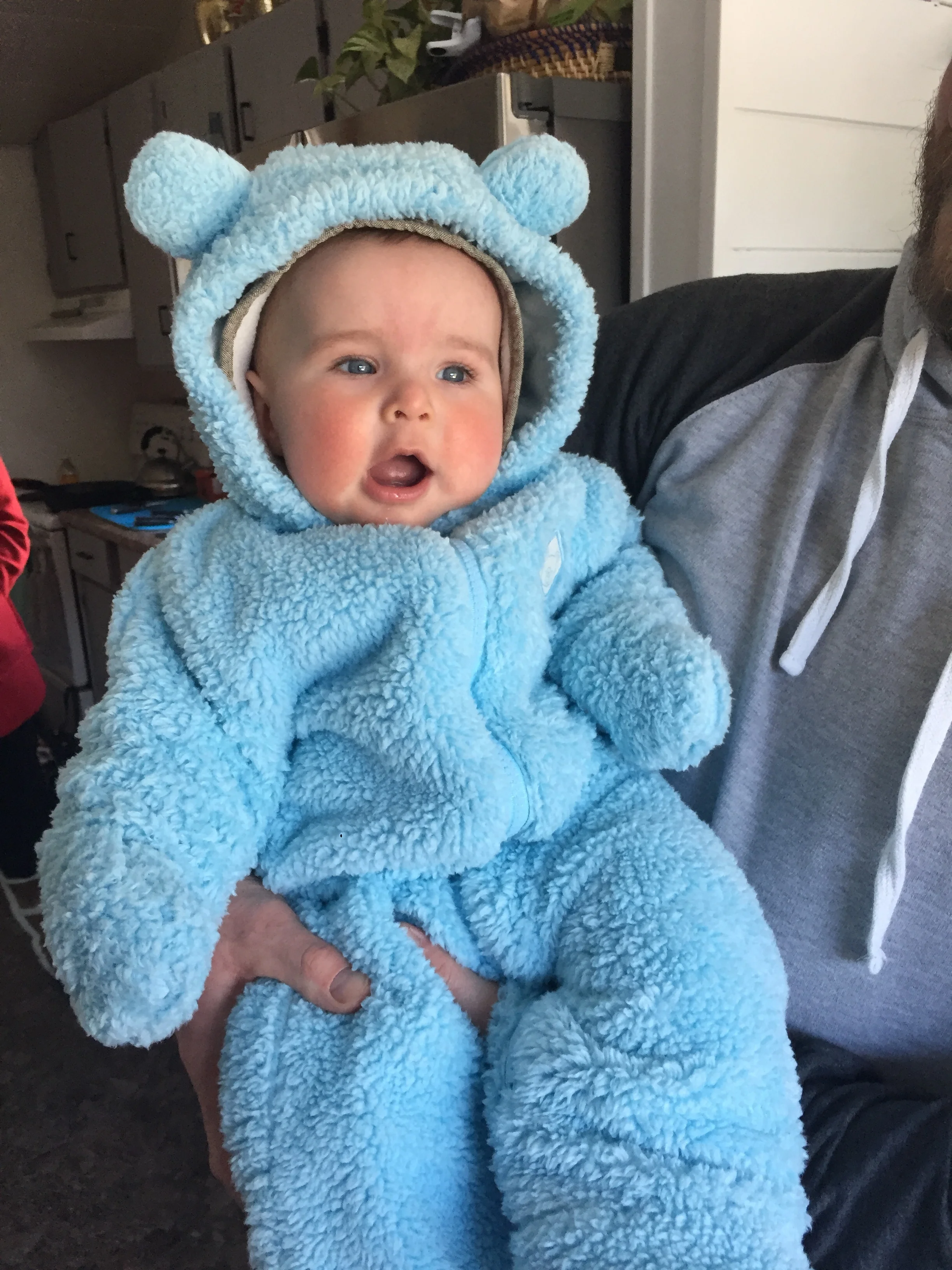  Bundling up for a walk with Nana on a cold day 