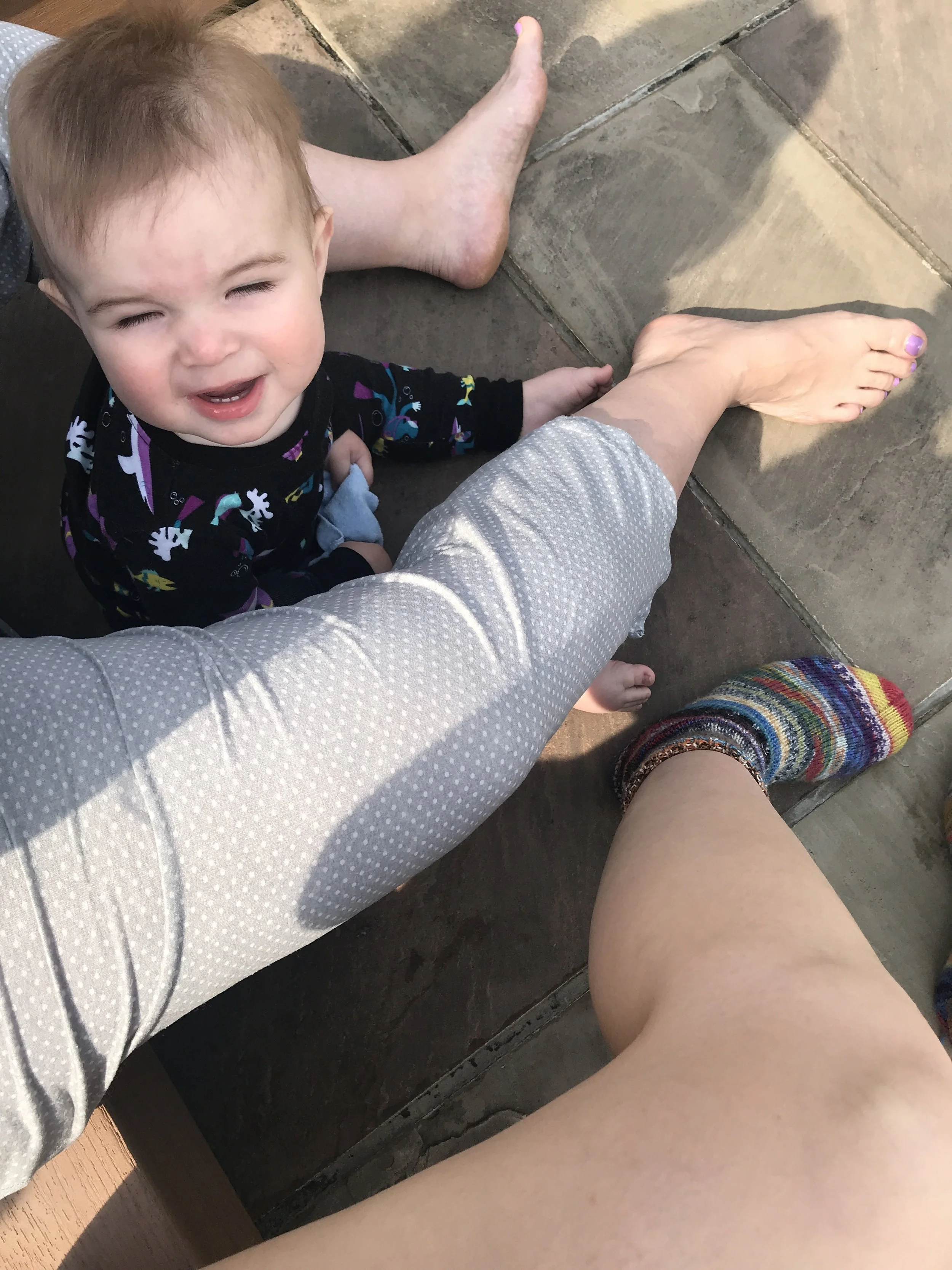  Beautiful sunny warm morning on the deck with mom and Auntie Ali 