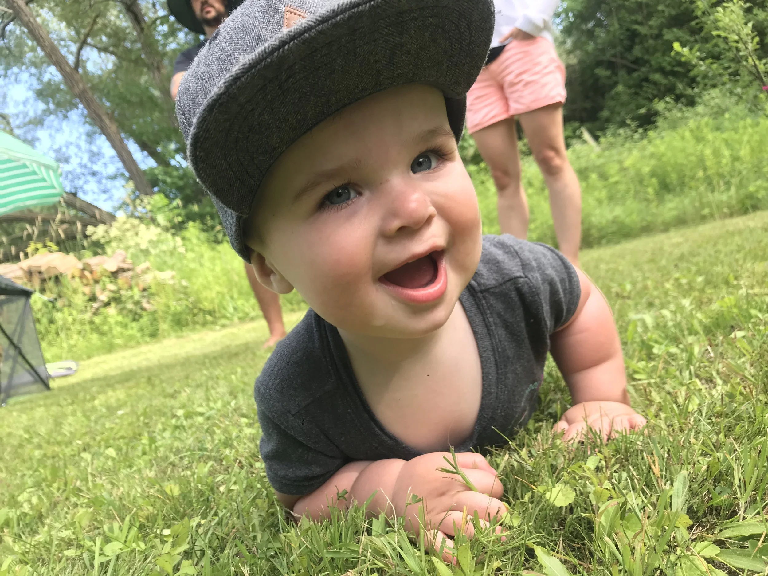  My first birthday party! We played down by the river, ate yummy food and Nana made me a fun ‘shark infested’ jello! Some of my favourite people came!  Nana and Gramps, Grandee and Grandpa, Auntie M, Auntie Jo, Uncle B, Auntie Steph, Uncle Jmac, Maev