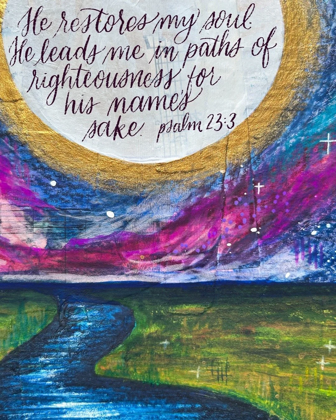 He restores my soul. He leads me in paths of righteousness for his names sake.

Psalm 23:3