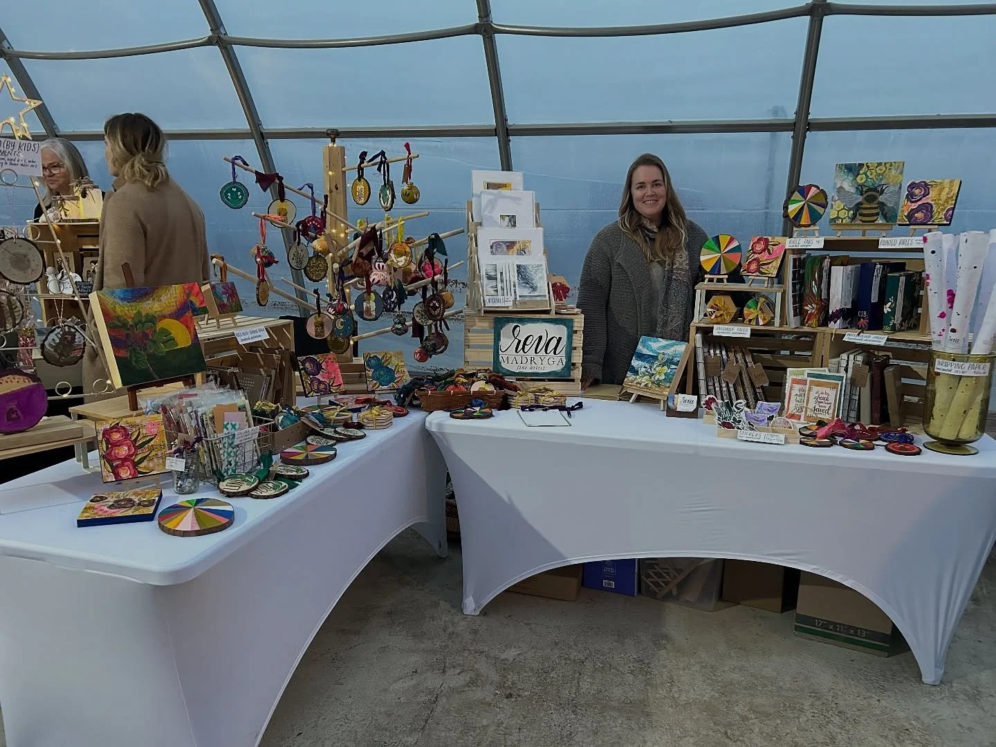 A little peek at my colour explosion from today at @tindall_farm_market Christmas Market! Even though the weather was thunderous, we still had a great turn out. We are on again tomorrow, Sunday, from 10-5! Come for delicious treats in the farm market