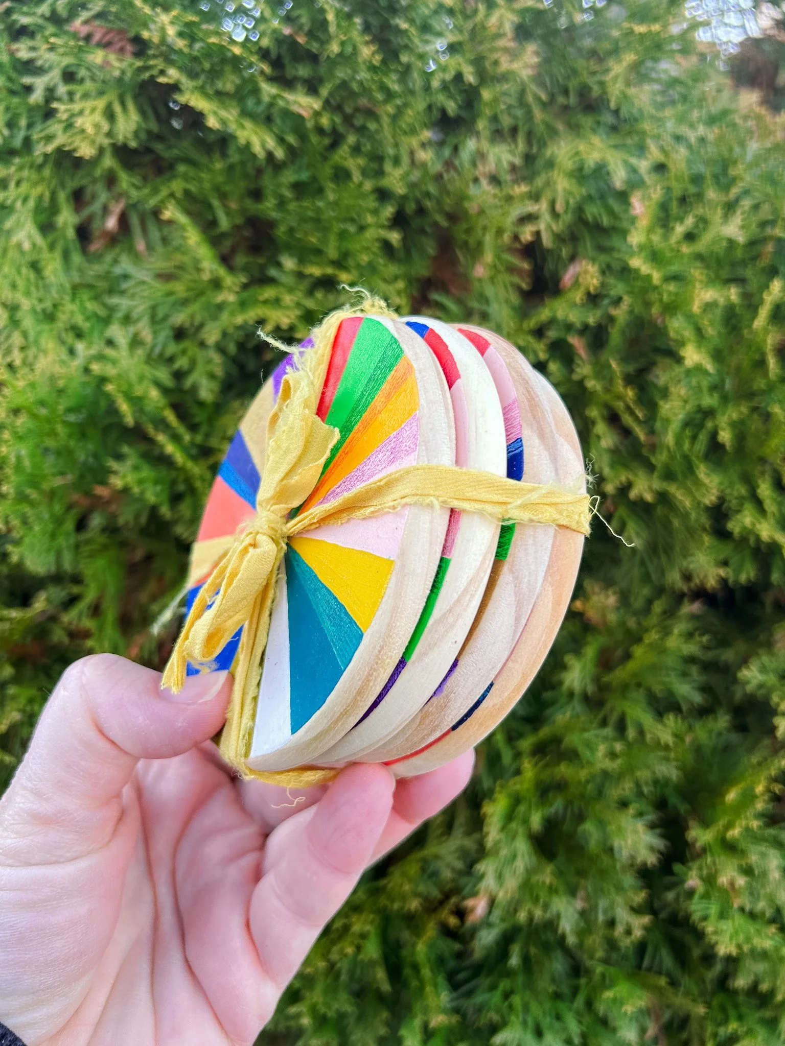 colour wheel hand painted coasters - set of 4