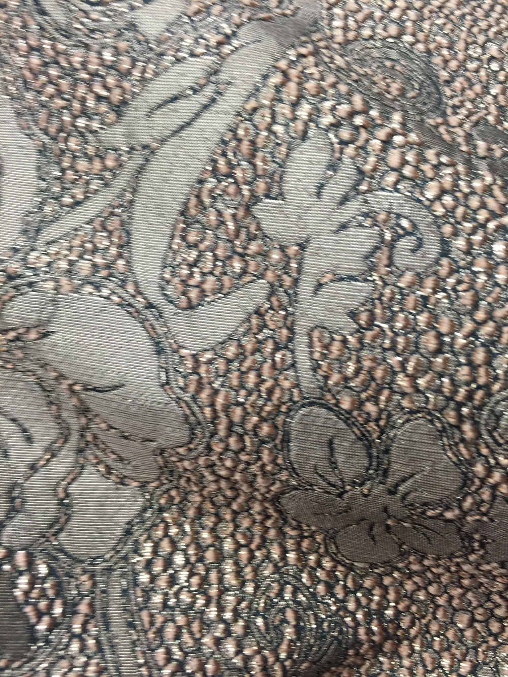 Gold/Pink/Blue Italian Silk Print — Mendel Goldberg Fabrics NYC