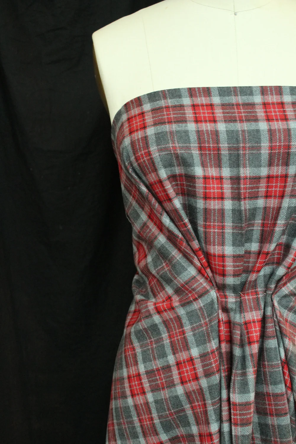 Red and Grey Tartan Plaid  Mendel Goldberg Fabrics NYC