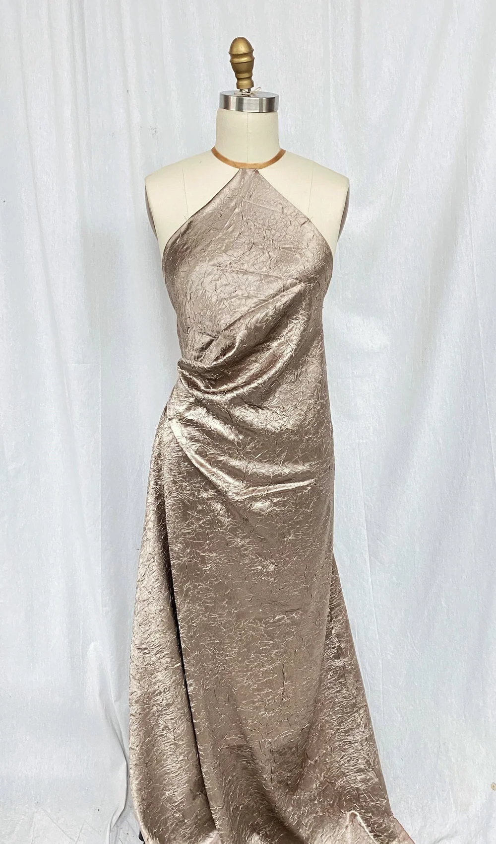 Italian Taupe Crushed Silk  Mendel Goldberg Fabrics NYC