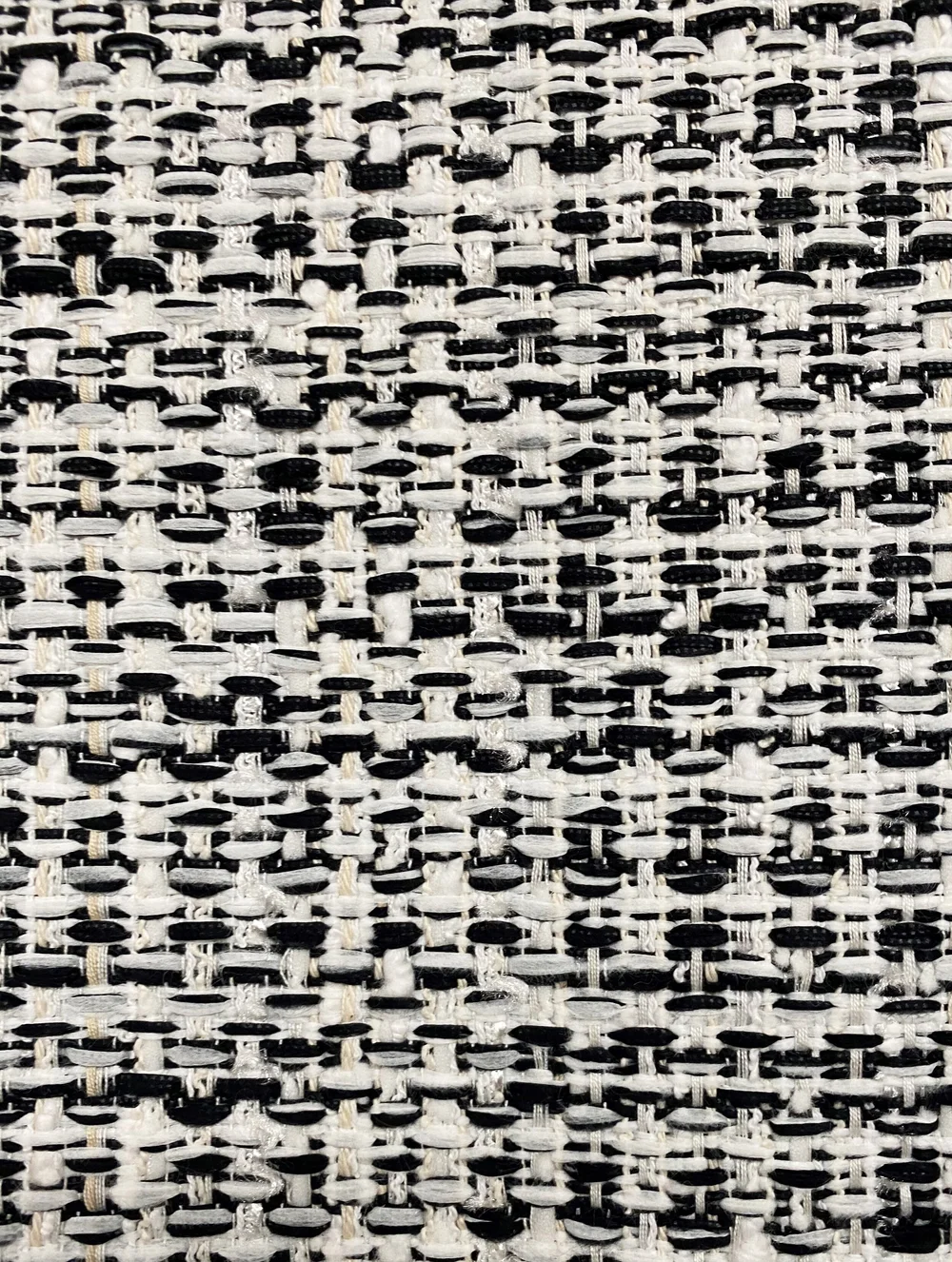 white christmas dresses Black White Tweed Fabric by The Yard | Woolen Houndstooth Tweed Fabric | Classic DIY Women's Dress Material main image 0
