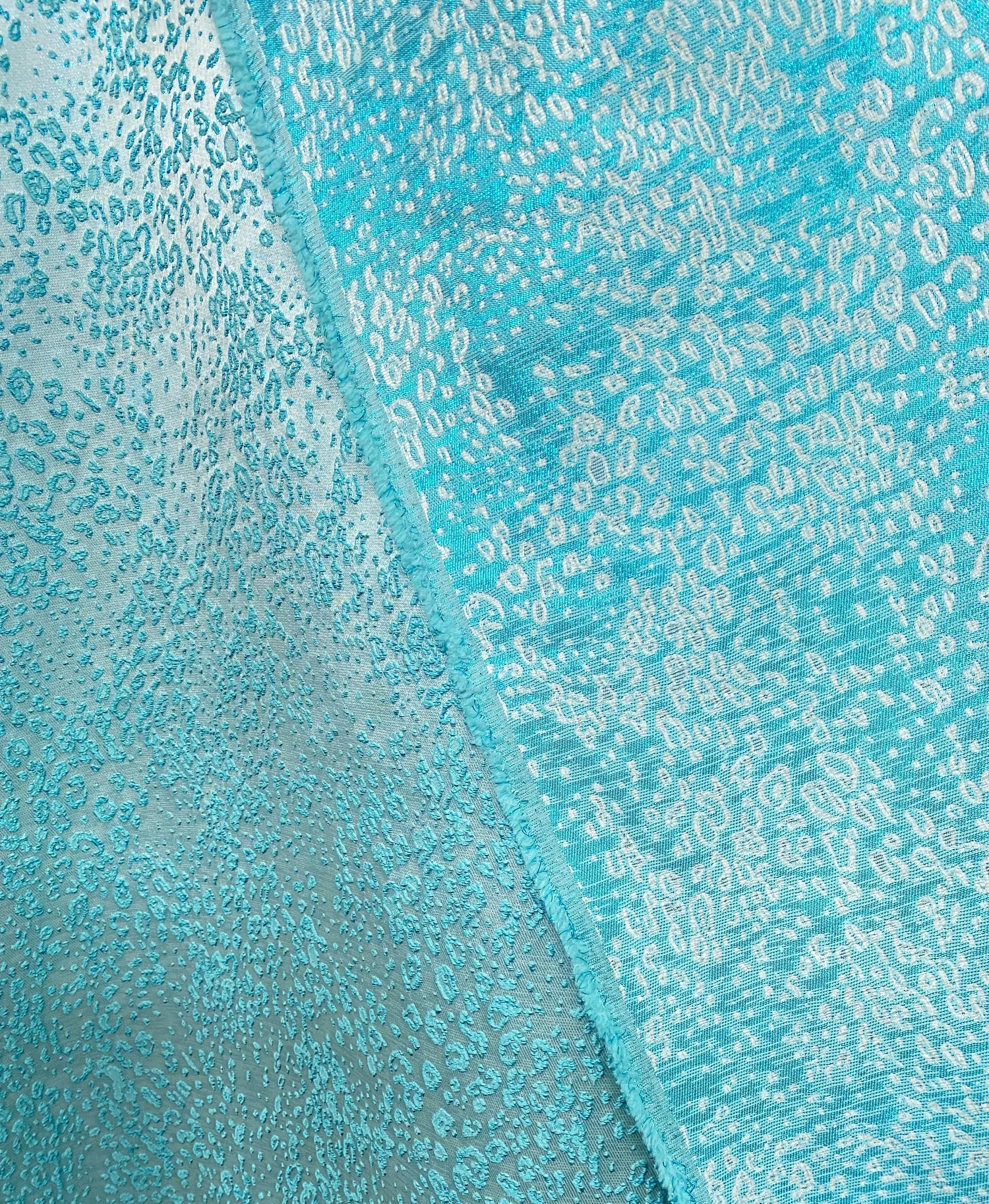 Aqua Metallic Silk Blend Brocade — Mendel Goldberg Fabrics NYC