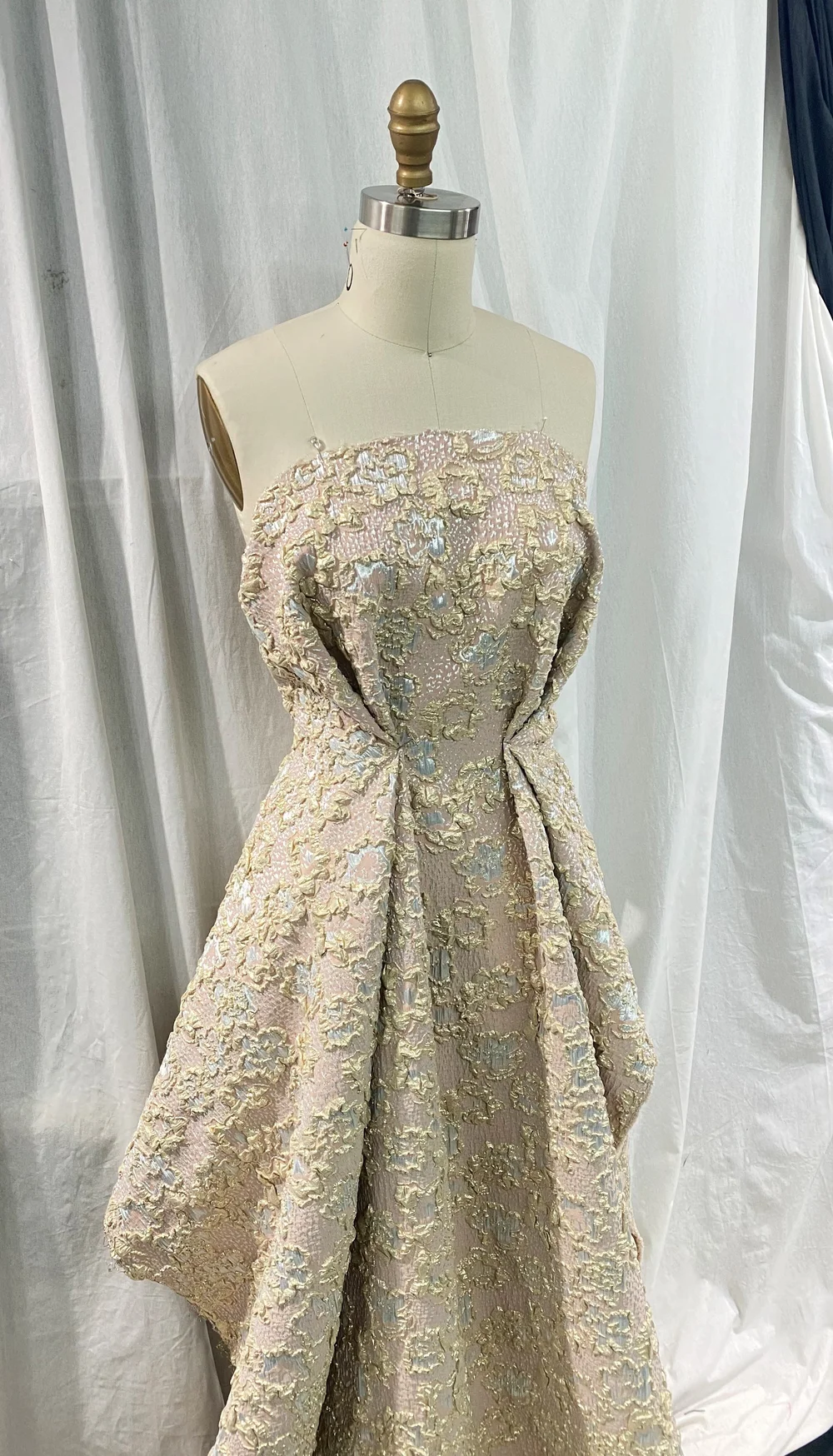 green emerald velvet dress Metallic Gold and Silver Brocade Dress