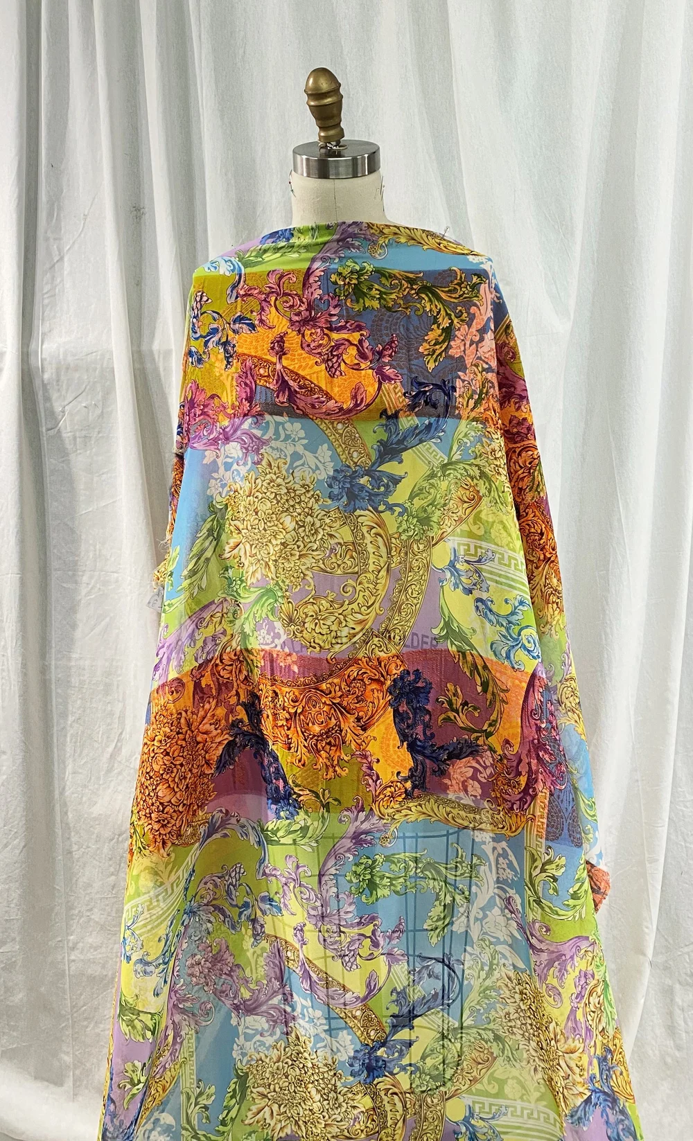 Versace Italian Printed Silk with Jacquard Border — Mendel