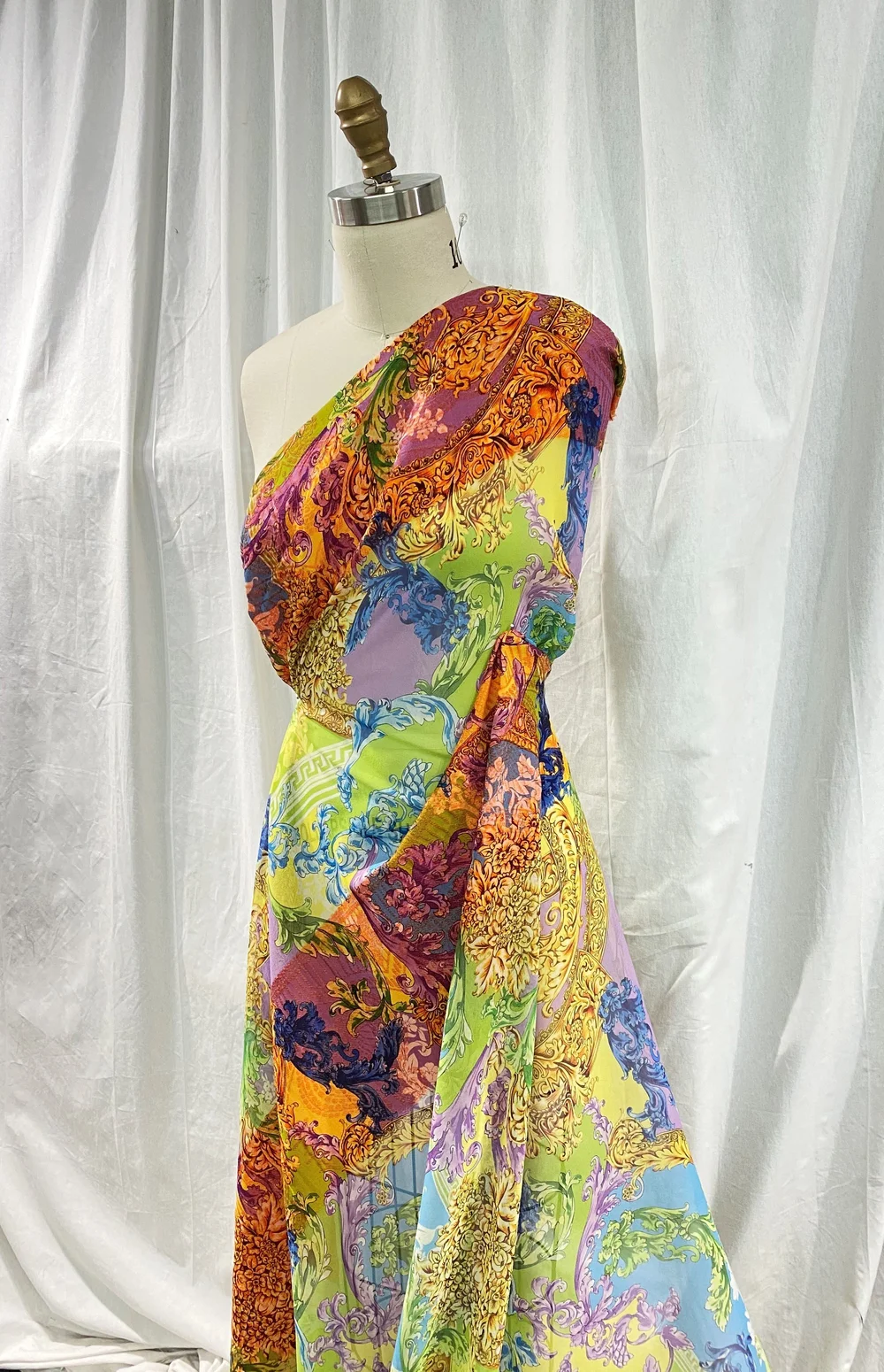 Versace Italian Printed Silk with Jacquard Border — Mendel