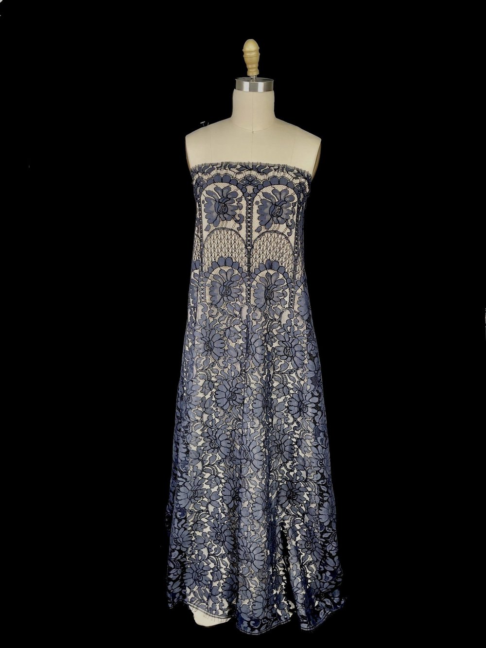 Navy French Floral Border Design Lace Mendel Goldberg Fabrics NYC Navy French Floral Border Design Lace Mendel Goldberg Fabrics NYC
