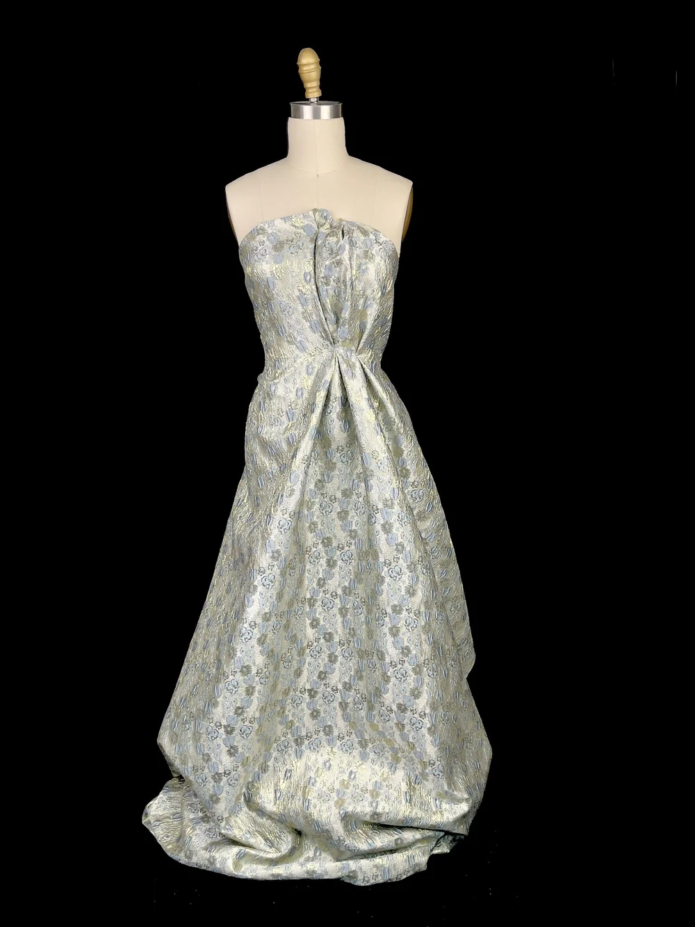Dusty Blue/ Gold/ Silver Metallic Brocade with Lurex Mendel Goldberg Fabrics NYC Dusty Blue/ Gold/ Silver Metallic Brocade with Lurex Mendel Goldberg Fabrics NYC