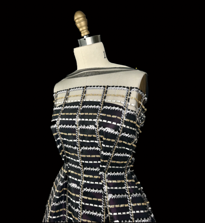 green emerald velvet dress Dual Sequined Sheath Dress with Short Sleeves  Akris Inc