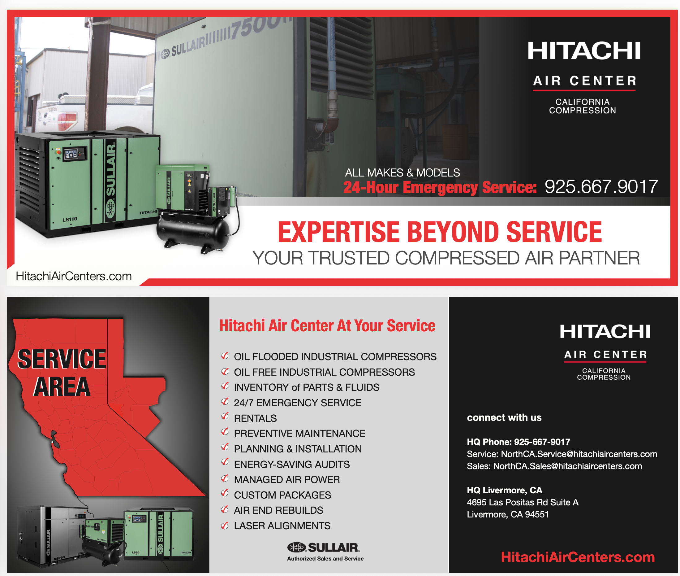 Hitachi Air Center Rack Card Design