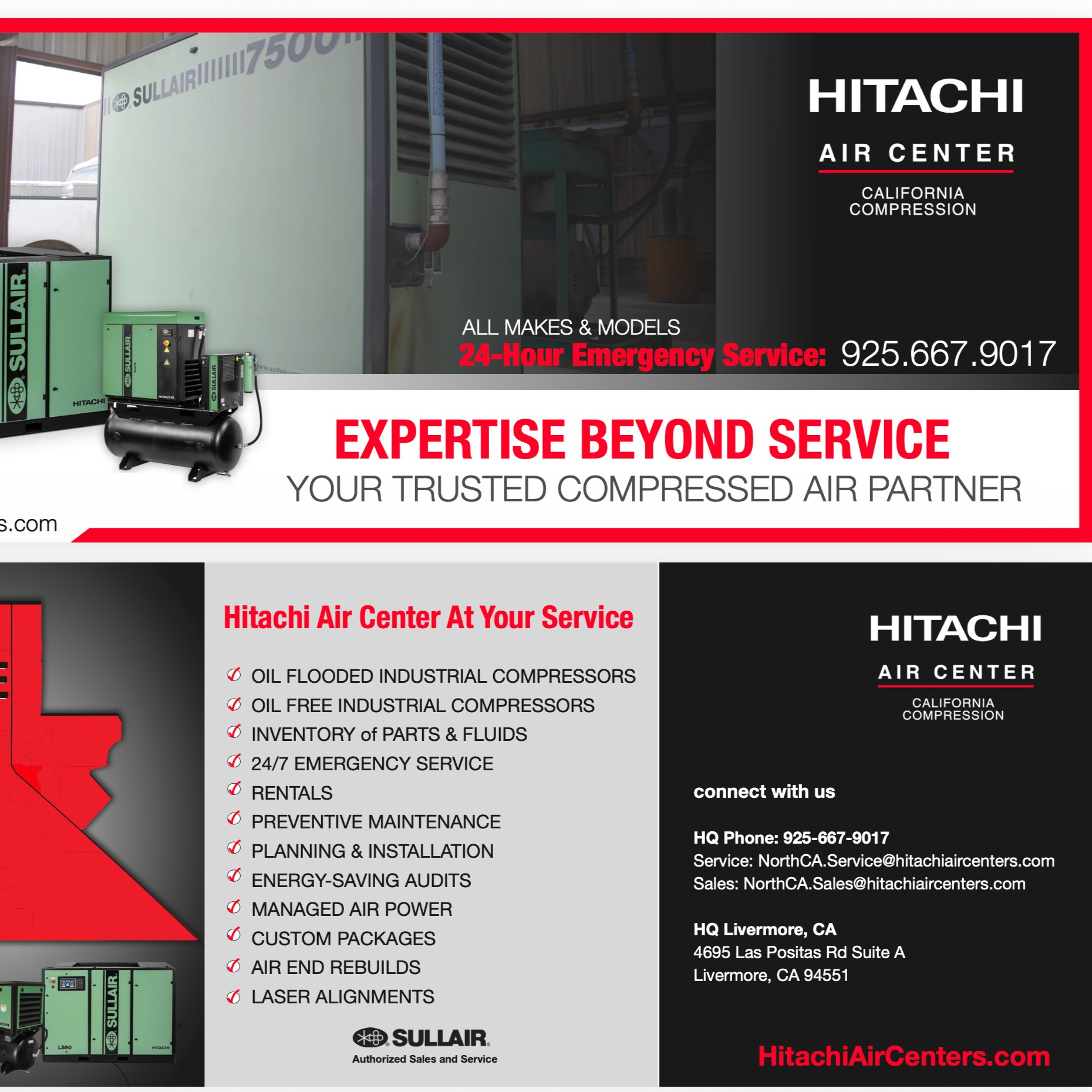 Hitachi Air Center Rack Card Design