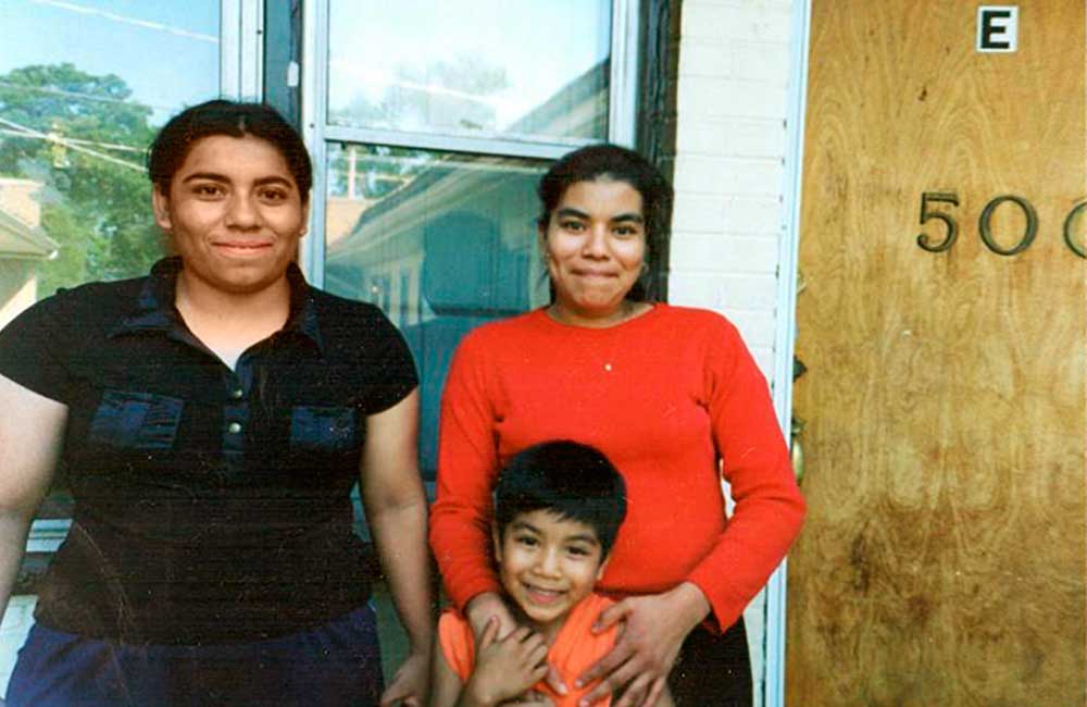 (2003) Celita Vasquez, tenant leader, and her neighbors, in 2003 fight eviction. Celita was the union leader at Carousel Linens next door.