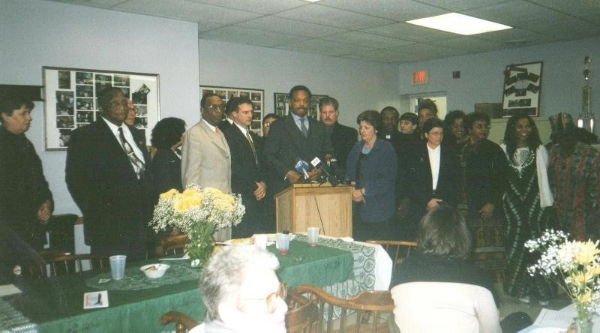 RELATE also denounced racial profiling by police against African Americans and Latinos on the North Shore and worked with Rev. Jesse Jackson and Rainbow PUSH to host a national hearing on the topic at St. Paul AME Church in Glencoe, presided over by Rep. John Conyers. (2000)