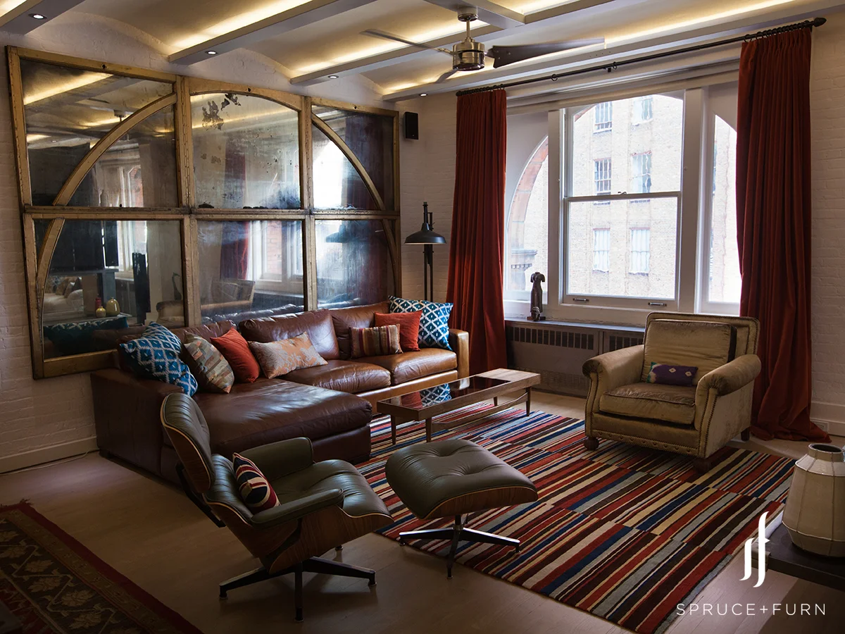 Tribeca Loft Living Room | Design by: Spruce + Furn | Photo: Steph Goralnick