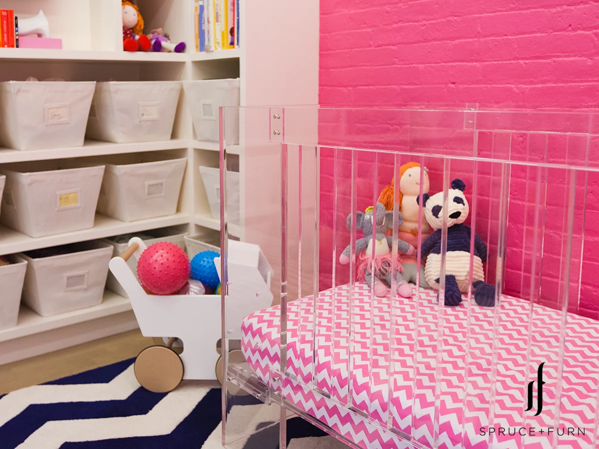 Tribeca Loft Nursery - Crib | Design by: Spruce + Furn | Photo: Steph Goralnick