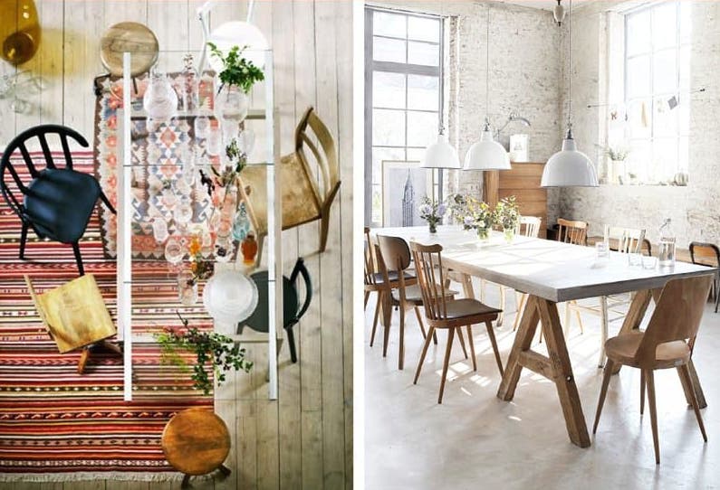 Mix Dining Chairs, Eclectic Dining Table Chairs