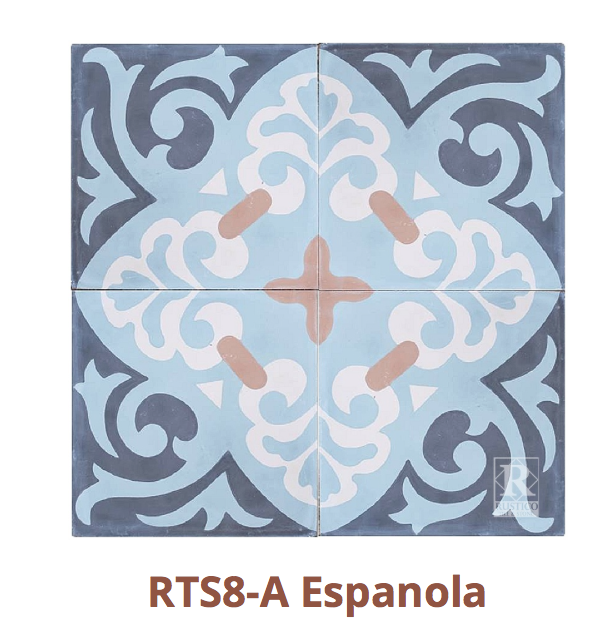 This tile is in stock and on sale for $5.50 per tile or $8.25 per square foot. https://rusticotile.com/cement-tile/mealu-collection-stock-cement-tile/