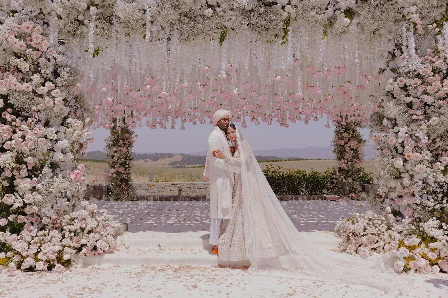 Postcards from Napa- While I have shared glimpses of Nidhi &amp; Rohan's celebration before, there's still so much untold magic from their beautiful Gujarati vineyard wedding in Napa. @nidhi.k.patel, sending and @rohans012  both endless love and bles